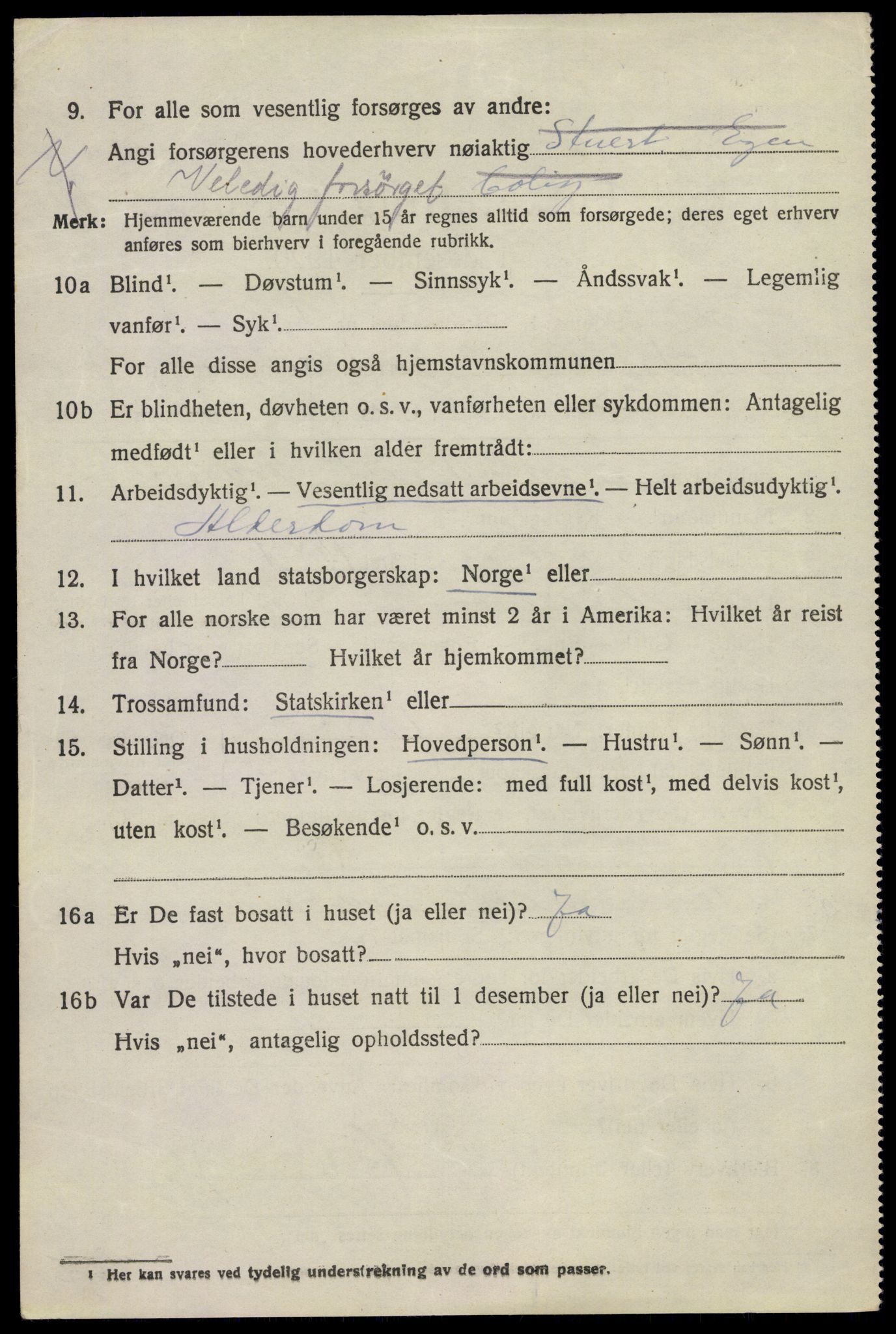 SAKO, 1920 census for Tjølling, 1920, p. 8996