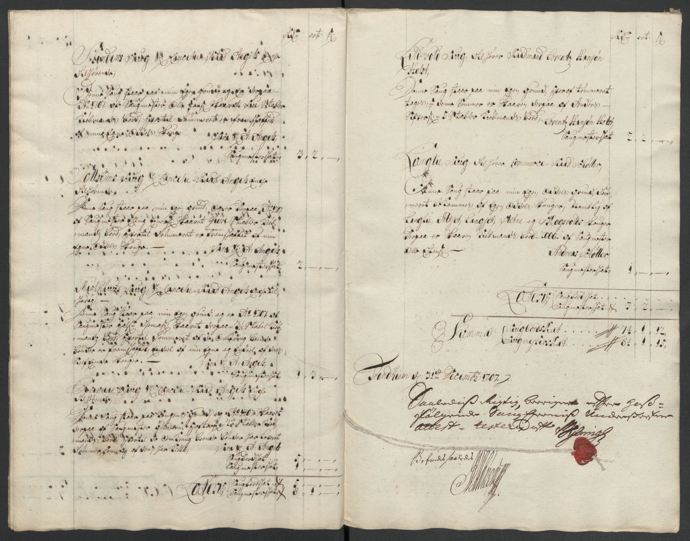 Rentekammeret inntil 1814, Reviderte regnskaper, Fogderegnskap, AV/RA-EA-4092/R61/L4110: Fogderegnskap Strinda og Selbu, 1707-1708, p. 102