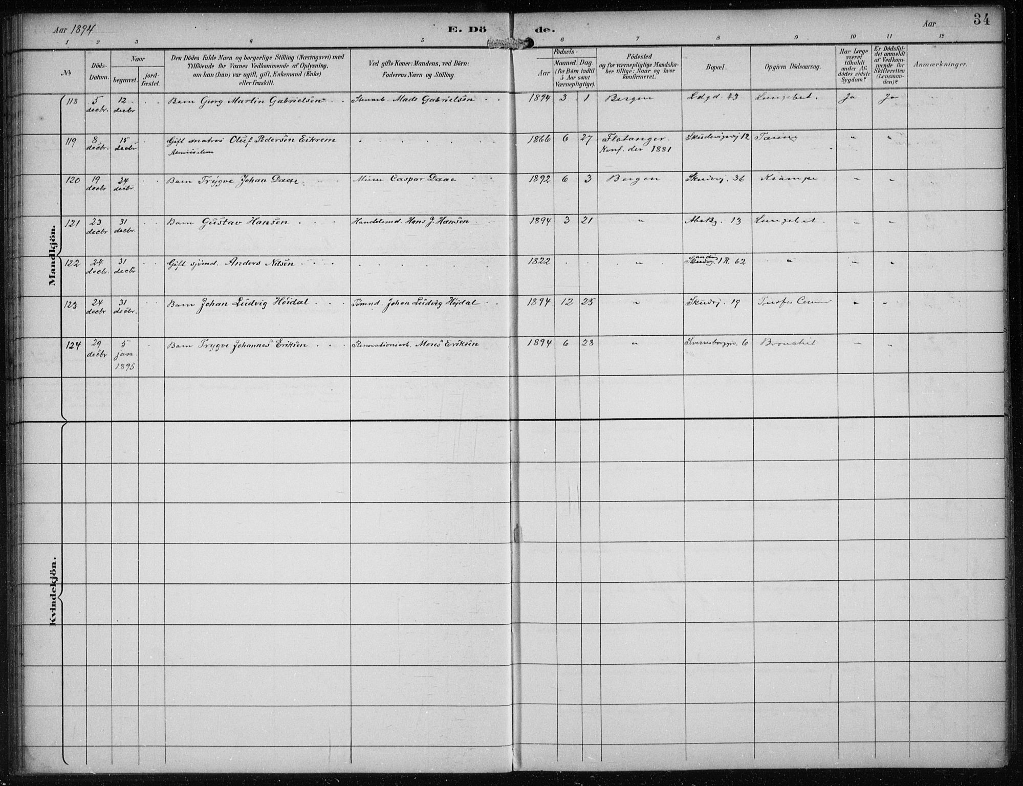 Sandviken Sokneprestembete, AV/SAB-A-77601/H/Ha/L0018: Parish register (official) no. E 1, 1893-1905, p. 34