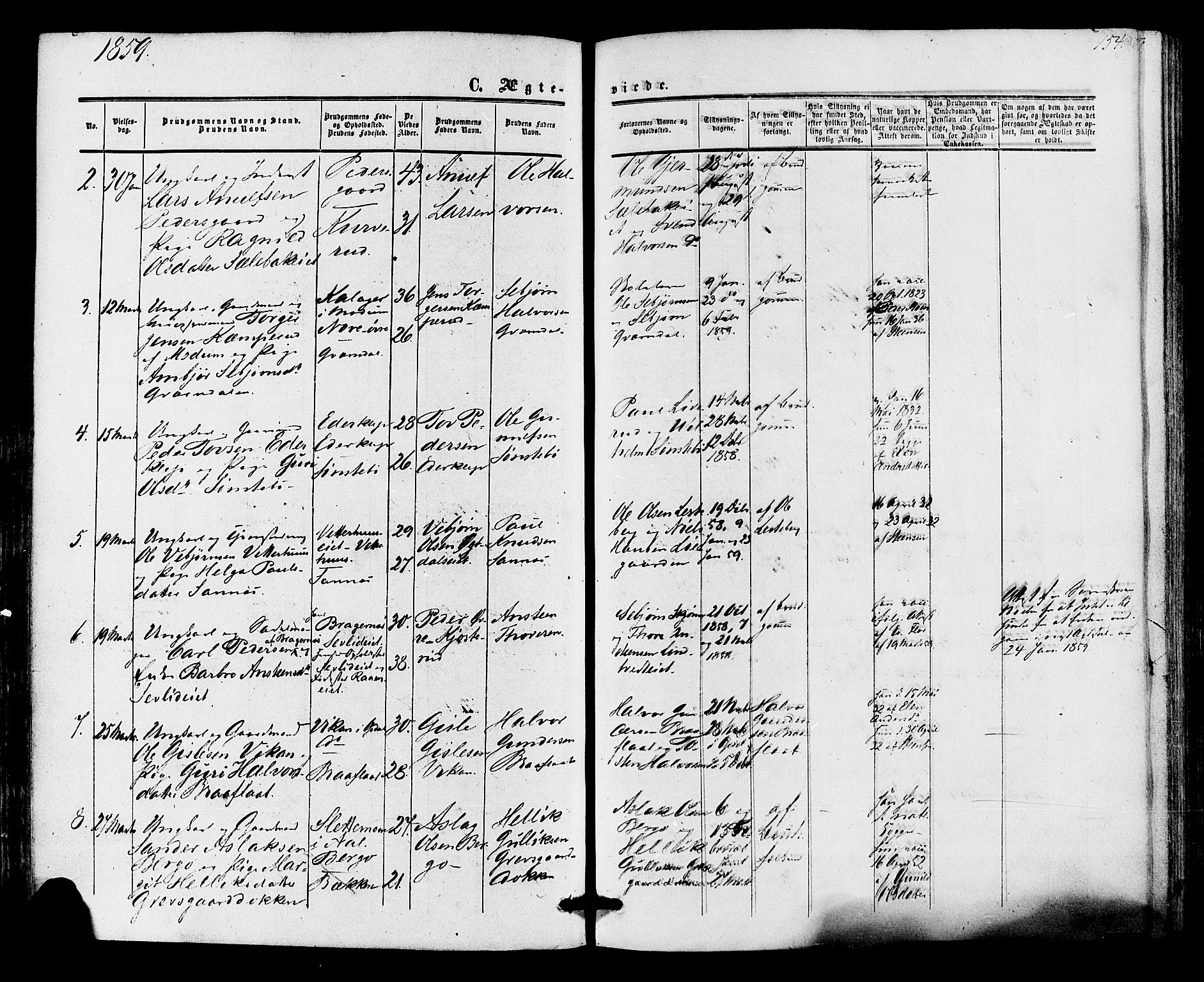 Nore kirkebøker, SAKO/A-238/F/Fa/L0003: Parish register (official) no. I 3, 1858-1866, p. 154