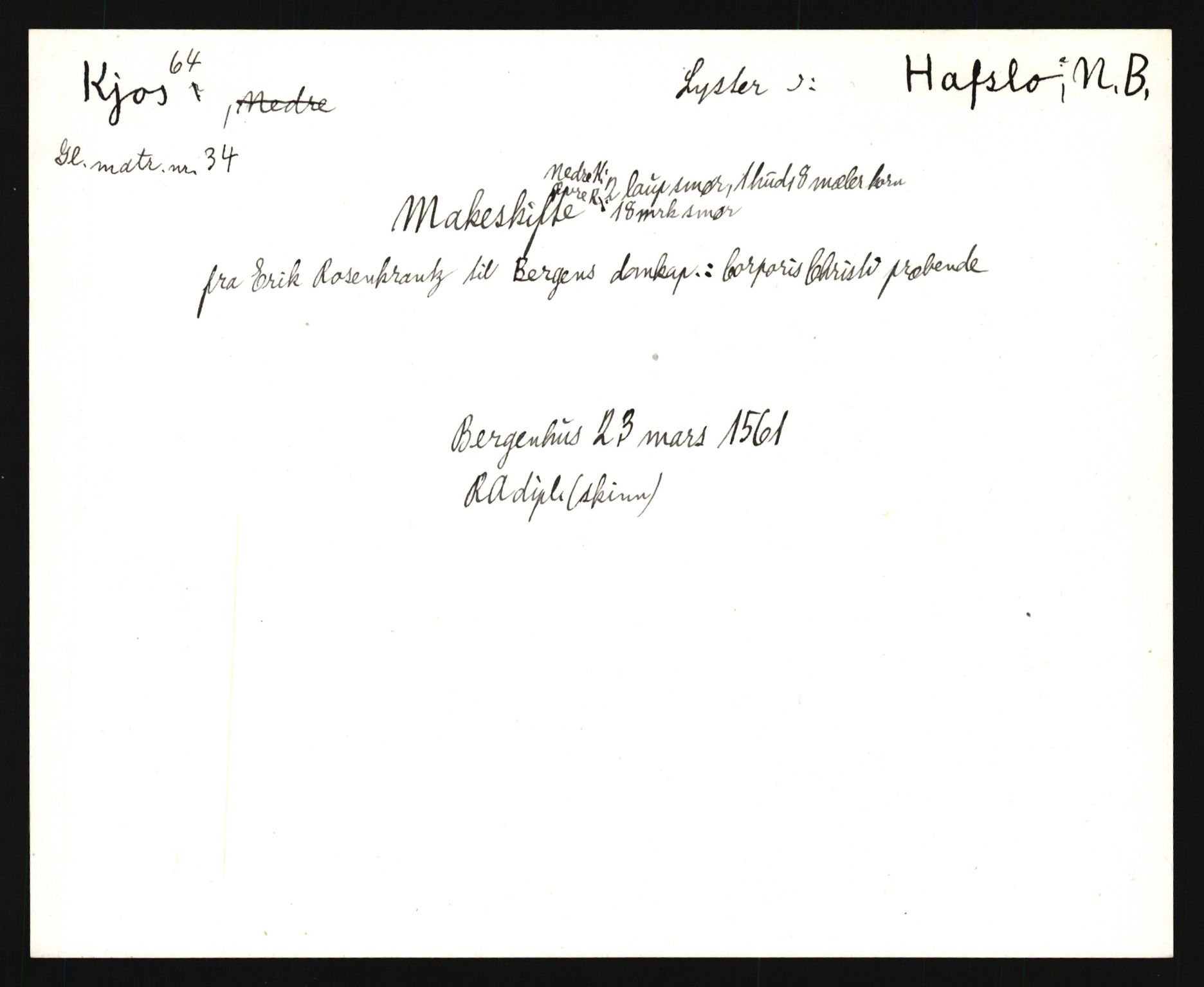 Riksarkivets diplomsamling, AV/RA-EA-5965/F35/F35e/L0030: Registreringssedler Sogn og Fjordane, 1400-1700, p. 101