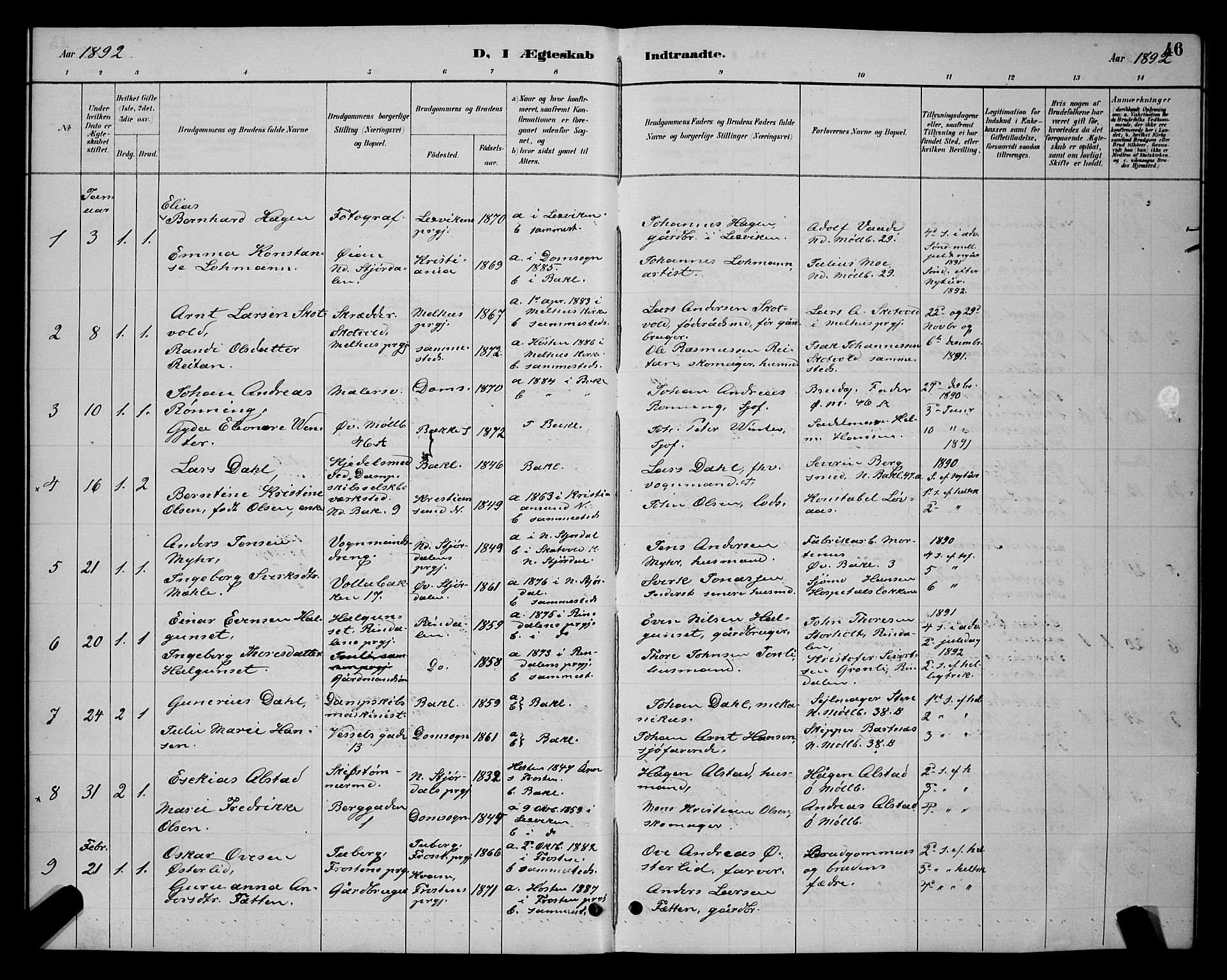 Ministerialprotokoller, klokkerbøker og fødselsregistre - Sør-Trøndelag, SAT/A-1456/604/L0223: Parish register (copy) no. 604C06, 1886-1897, p. 46