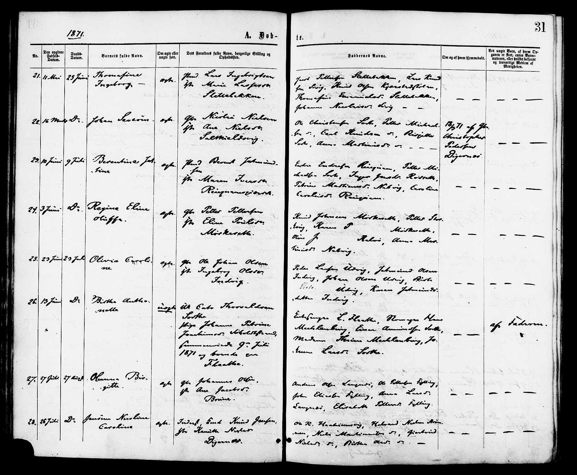 Ministerialprotokoller, klokkerbøker og fødselsregistre - Møre og Romsdal, AV/SAT-A-1454/524/L0355: Parish register (official) no. 524A07, 1864-1879, p. 31