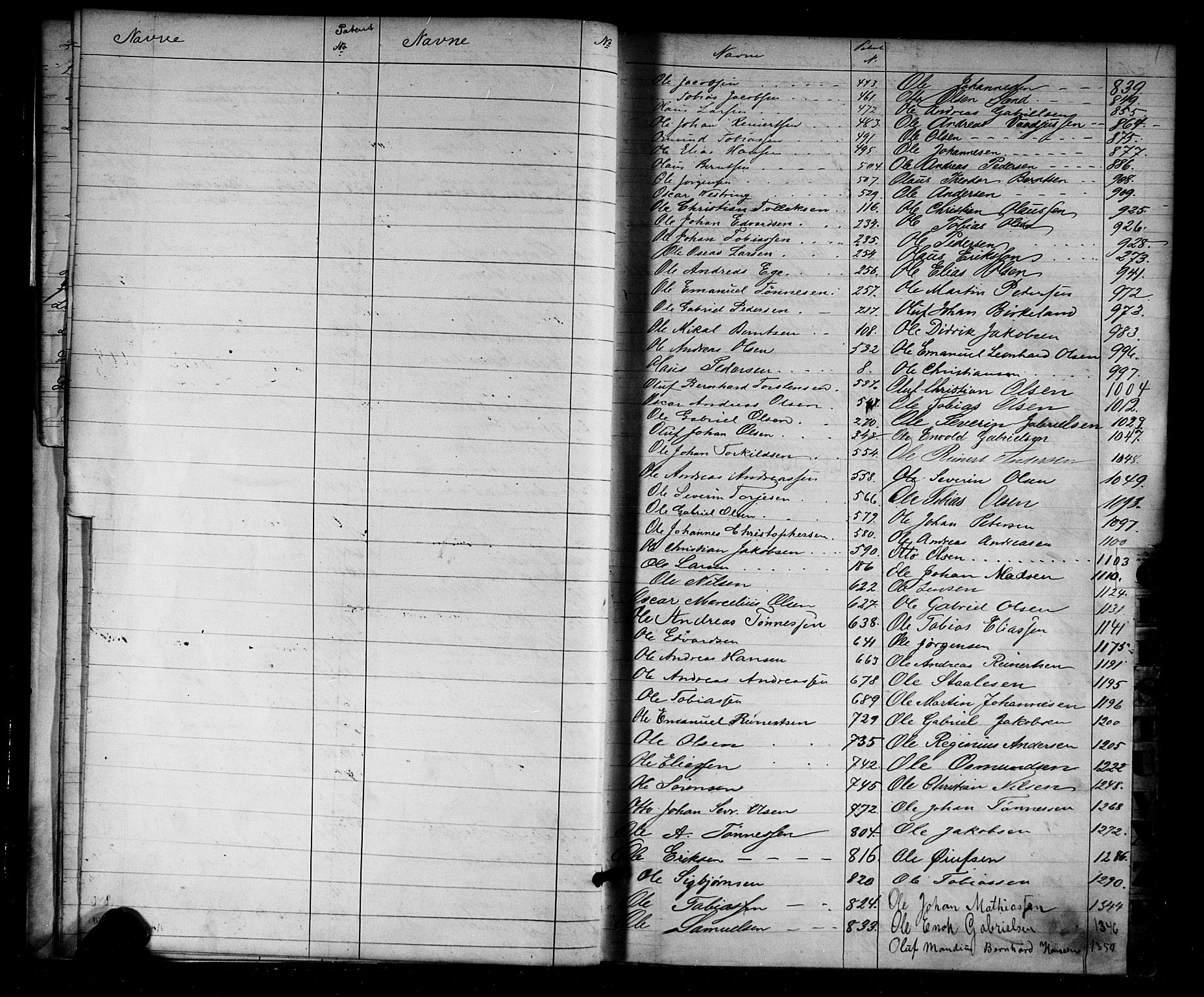 Flekkefjord mønstringskrets, AV/SAK-2031-0018/F/Fa/L0002: Annotasjonsrulle nr 1-1920 med register, N-2, 1870-1891, p. 13