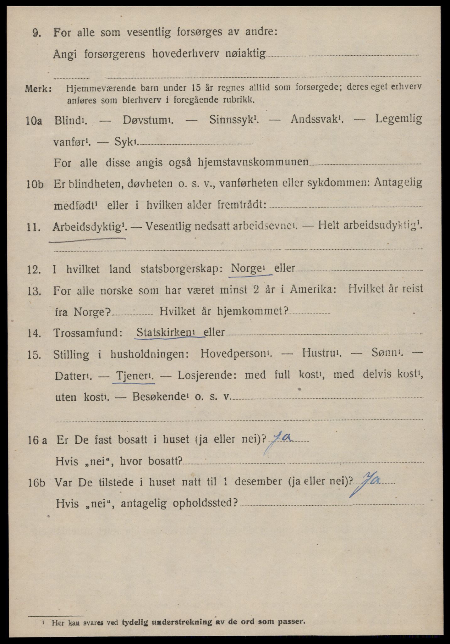 SAT, 1920 census for Borgund, 1920, p. 3095