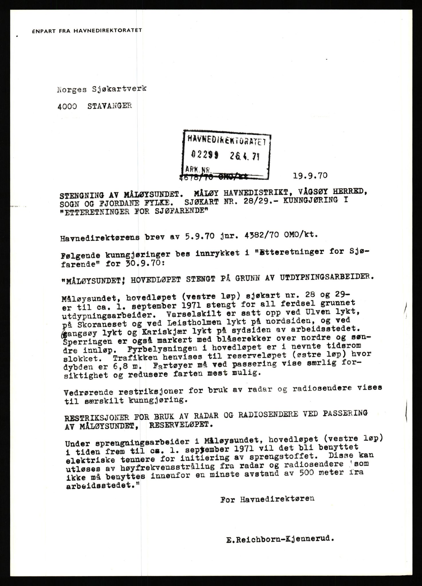 Havnedirektoratet, AV/RA-S-1604/2/D/L0612/0001: 1395 Bruer og vegfylling / 1395 j.nr. 2001-2300/71, 1971, p. 5