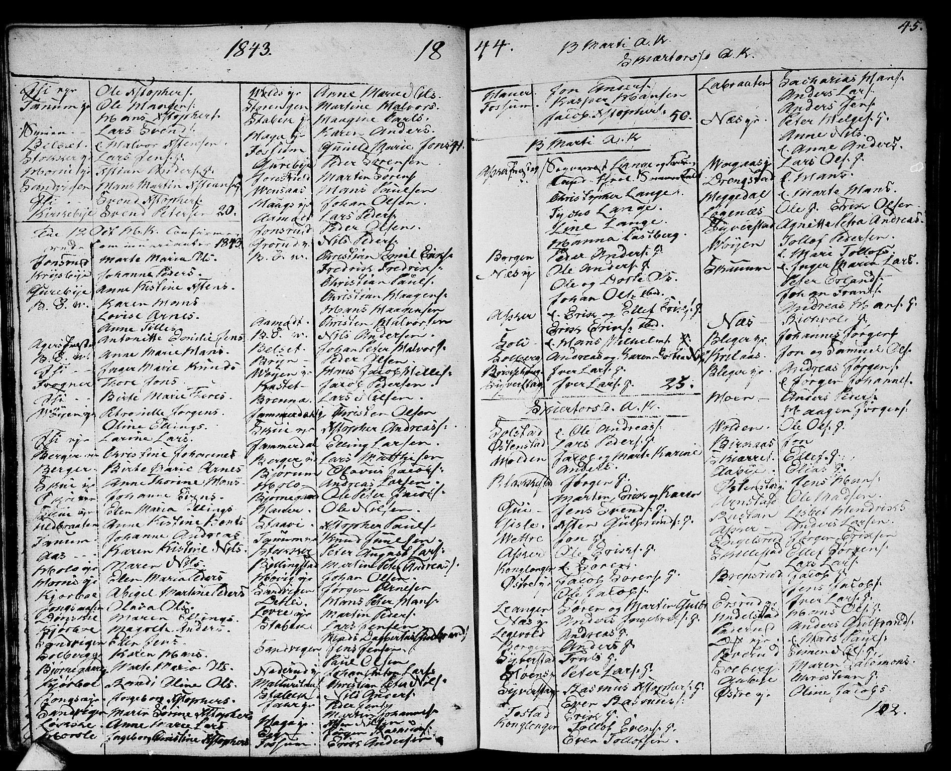 Asker prestekontor Kirkebøker, SAO/A-10256a/F/Fa/L0005: Parish register (official) no. I 5, 1807-1813, p. 45