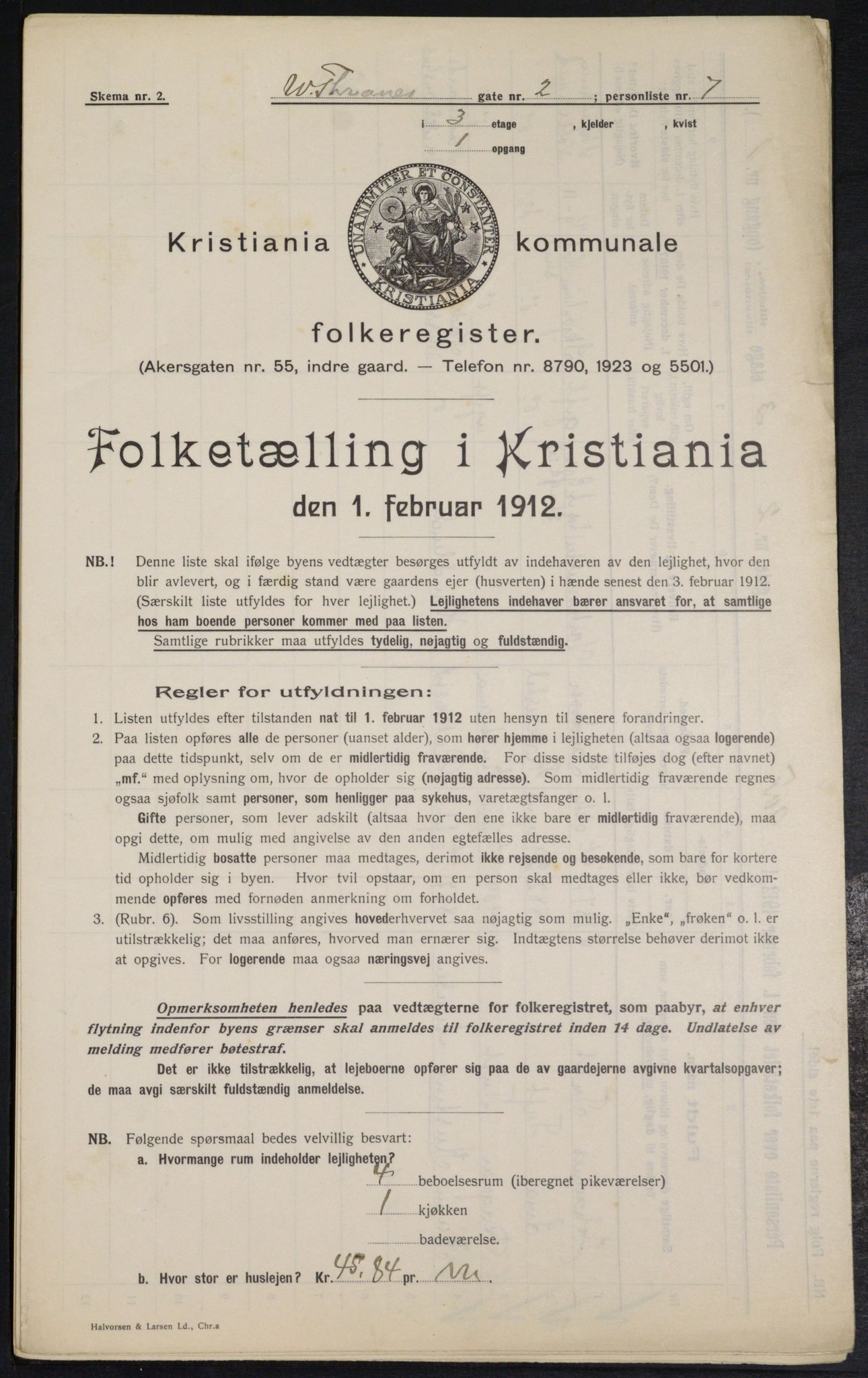 OBA, Municipal Census 1912 for Kristiania, 1912, p. 126216