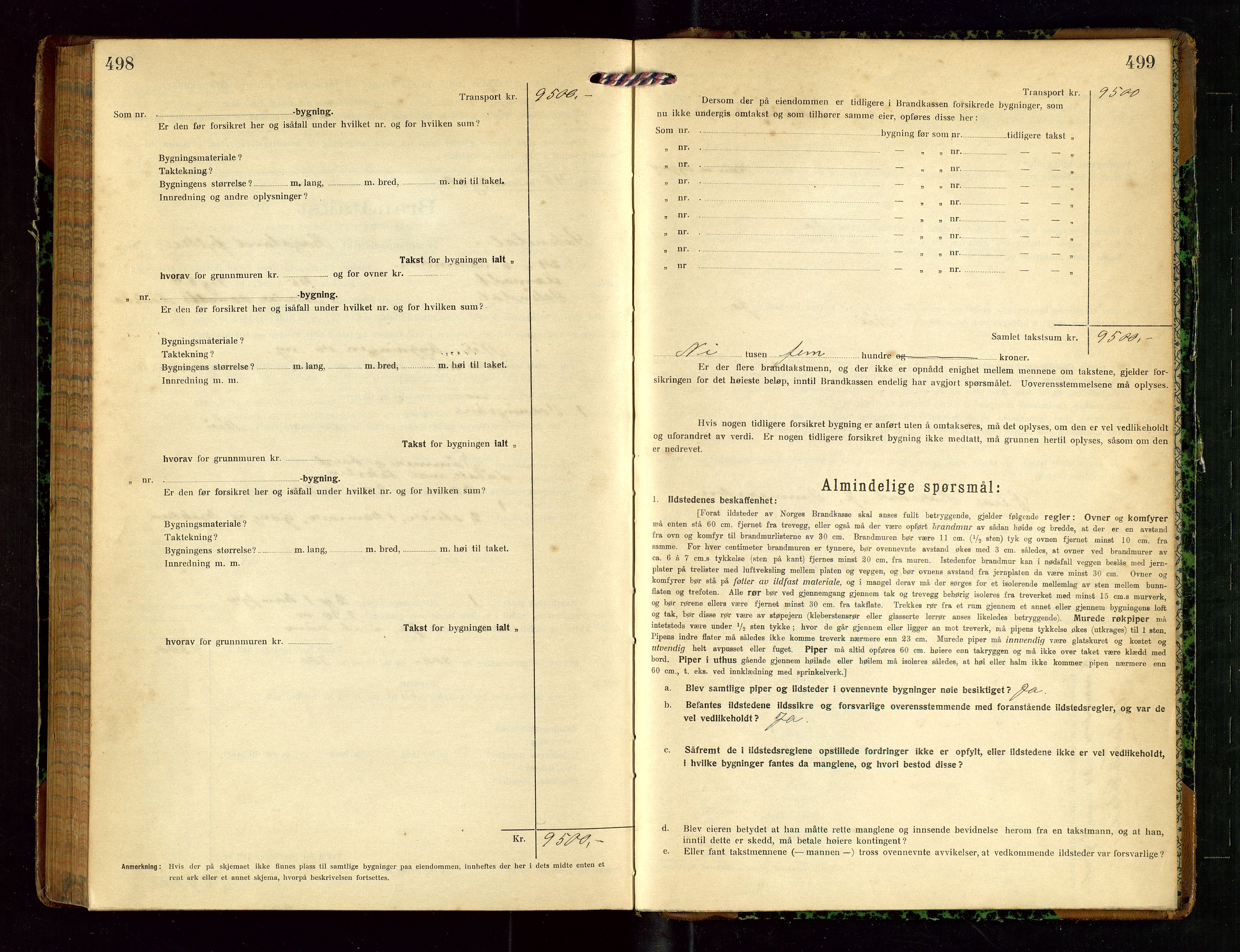 Sokndal lensmannskontor, AV/SAST-A-100417/Gob/L0005: "Brandtakst-Protokol", 1920-1924, p. 498-499