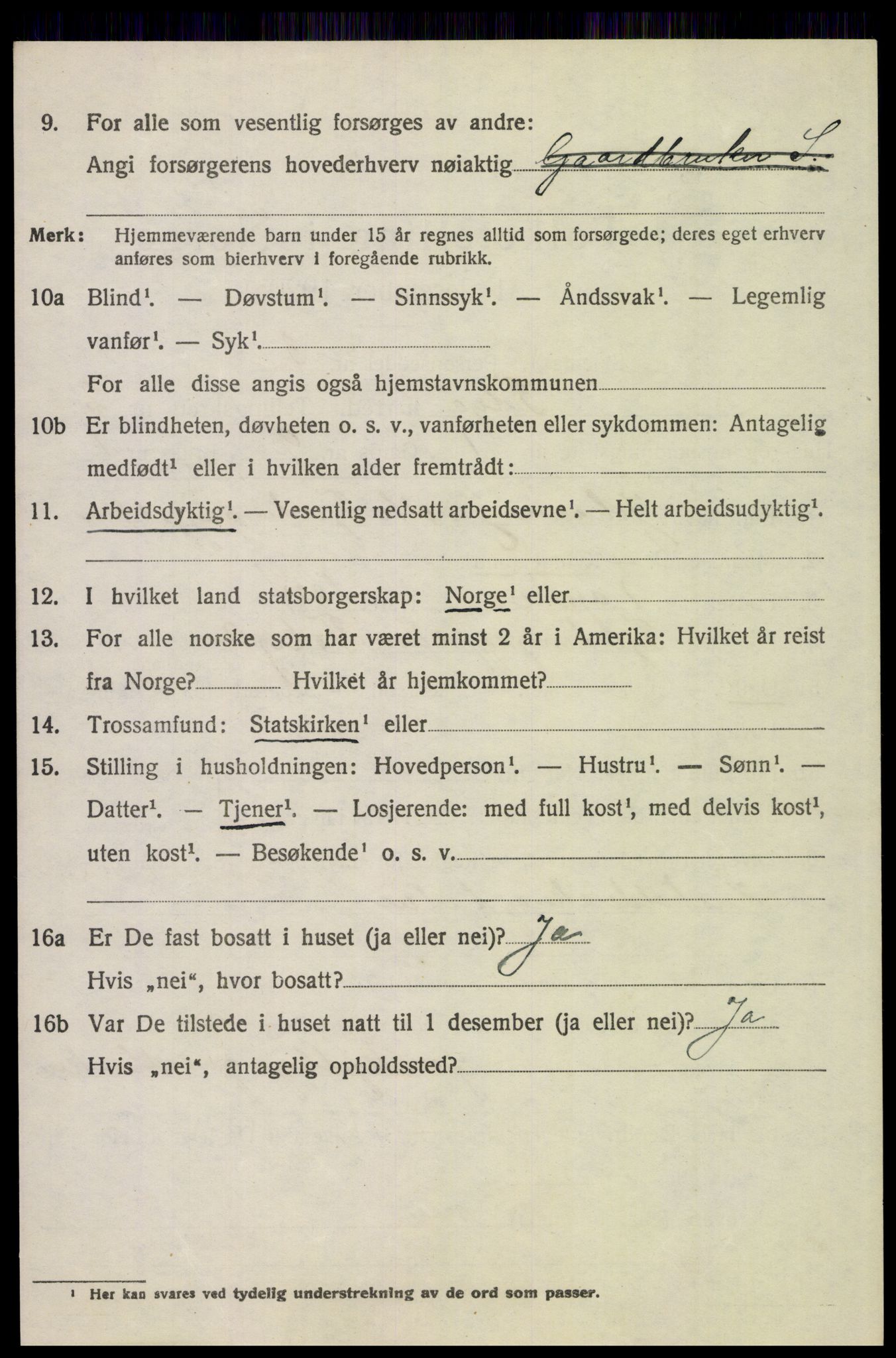 SAH, 1920 census for Tolga, 1920, p. 1672