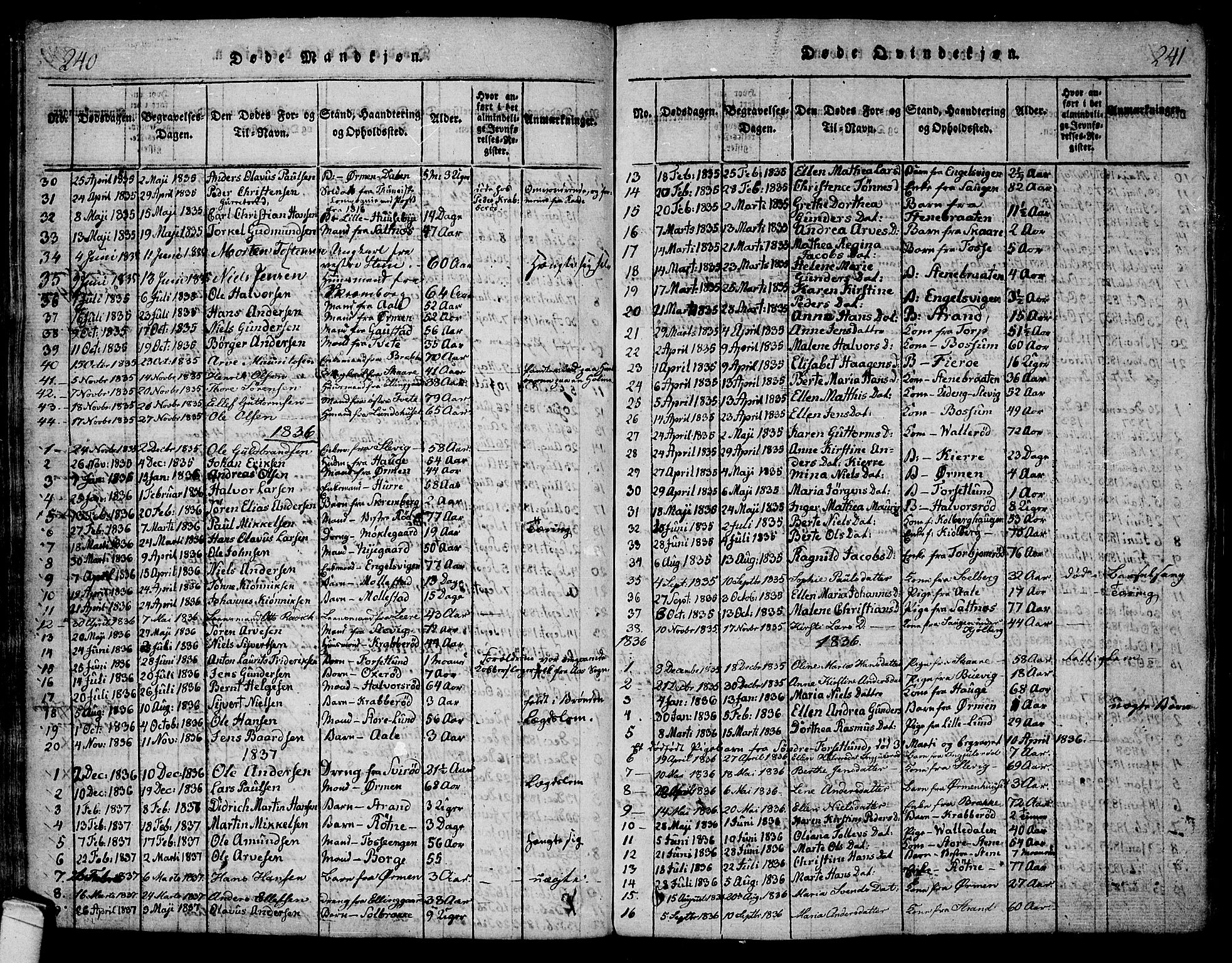 Onsøy prestekontor Kirkebøker, SAO/A-10914/F/Fa/L0002: Parish register (official) no. I 2, 1814-1840, p. 240-241