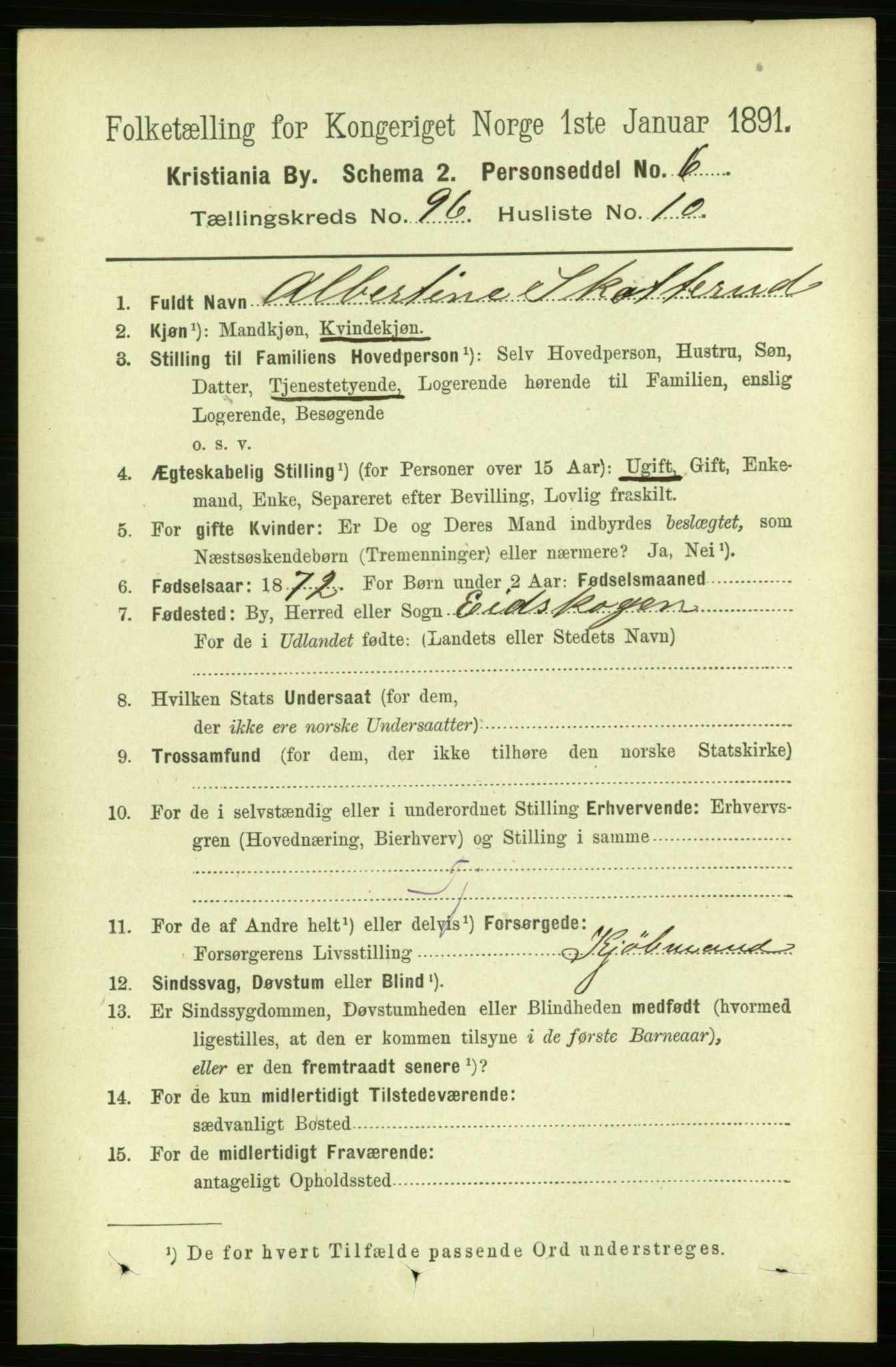 RA, 1891 census for 0301 Kristiania, 1891, p. 46775