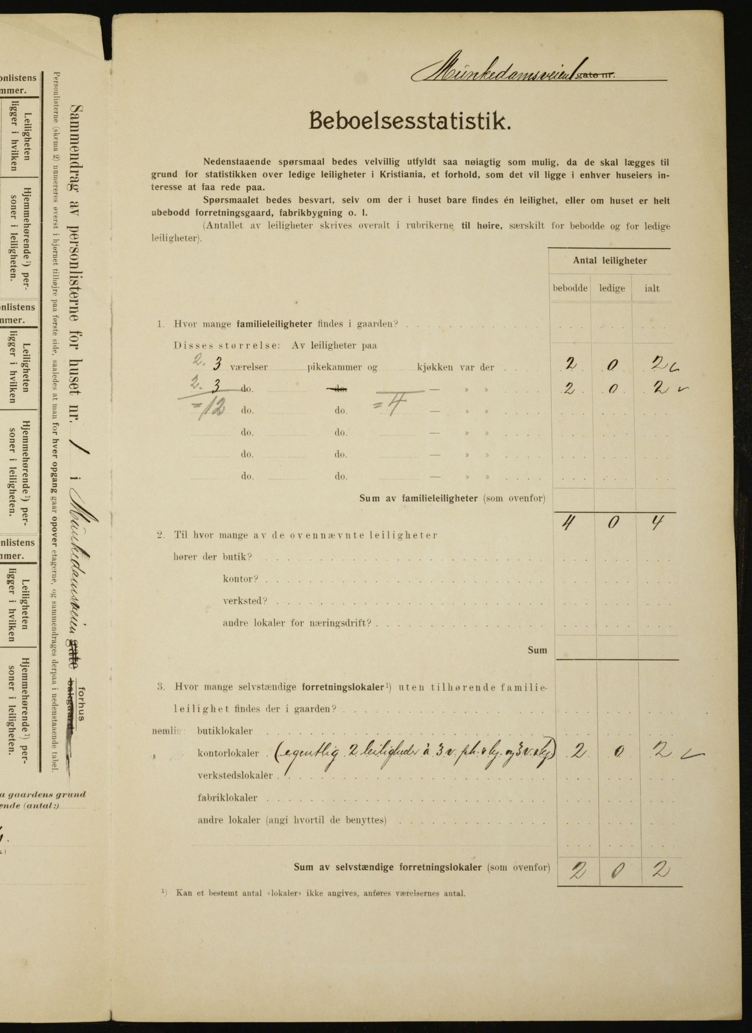 OBA, Municipal Census 1910 for Kristiania, 1910, p. 64504