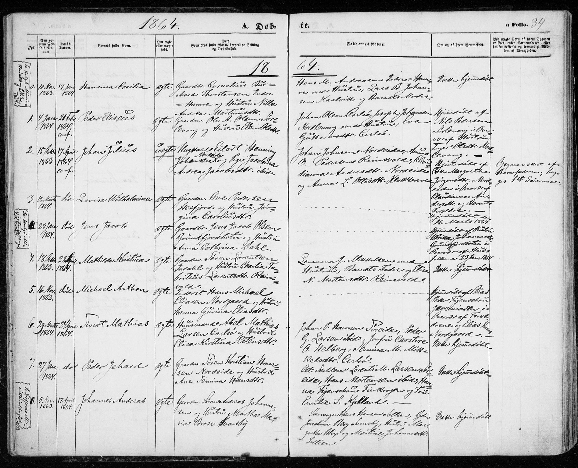 Karlsøy sokneprestembete, SATØ/S-1299/H/Ha/Haa/L0004kirke: Parish register (official) no. 4, 1861-1871, p. 34