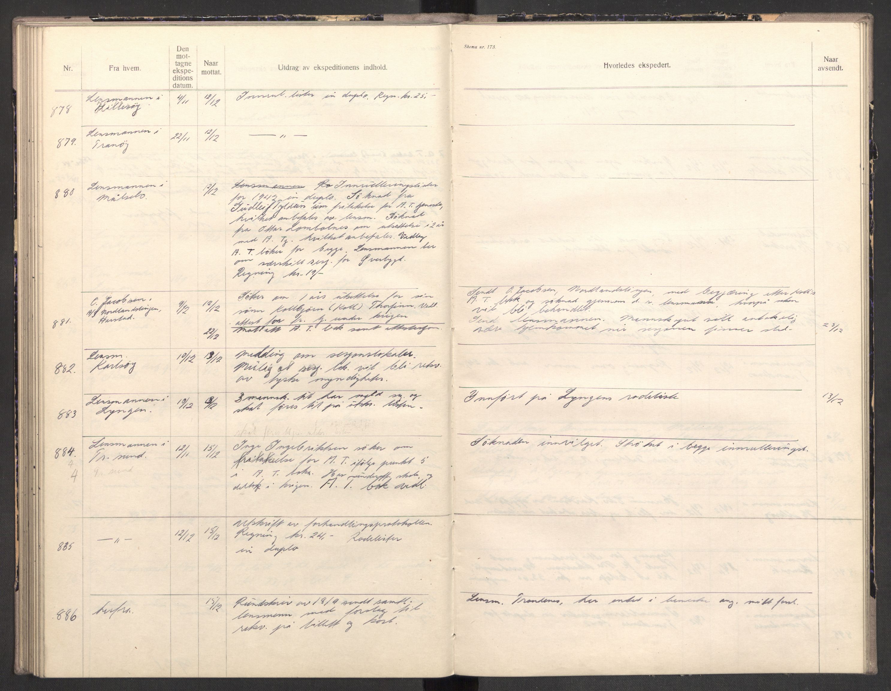 Norges arbeidstjeneste, AV/RA-S-5014/C/Ca/L0001: Journal for utskrivning Nordland og Troms, 1940-1942, p. 142