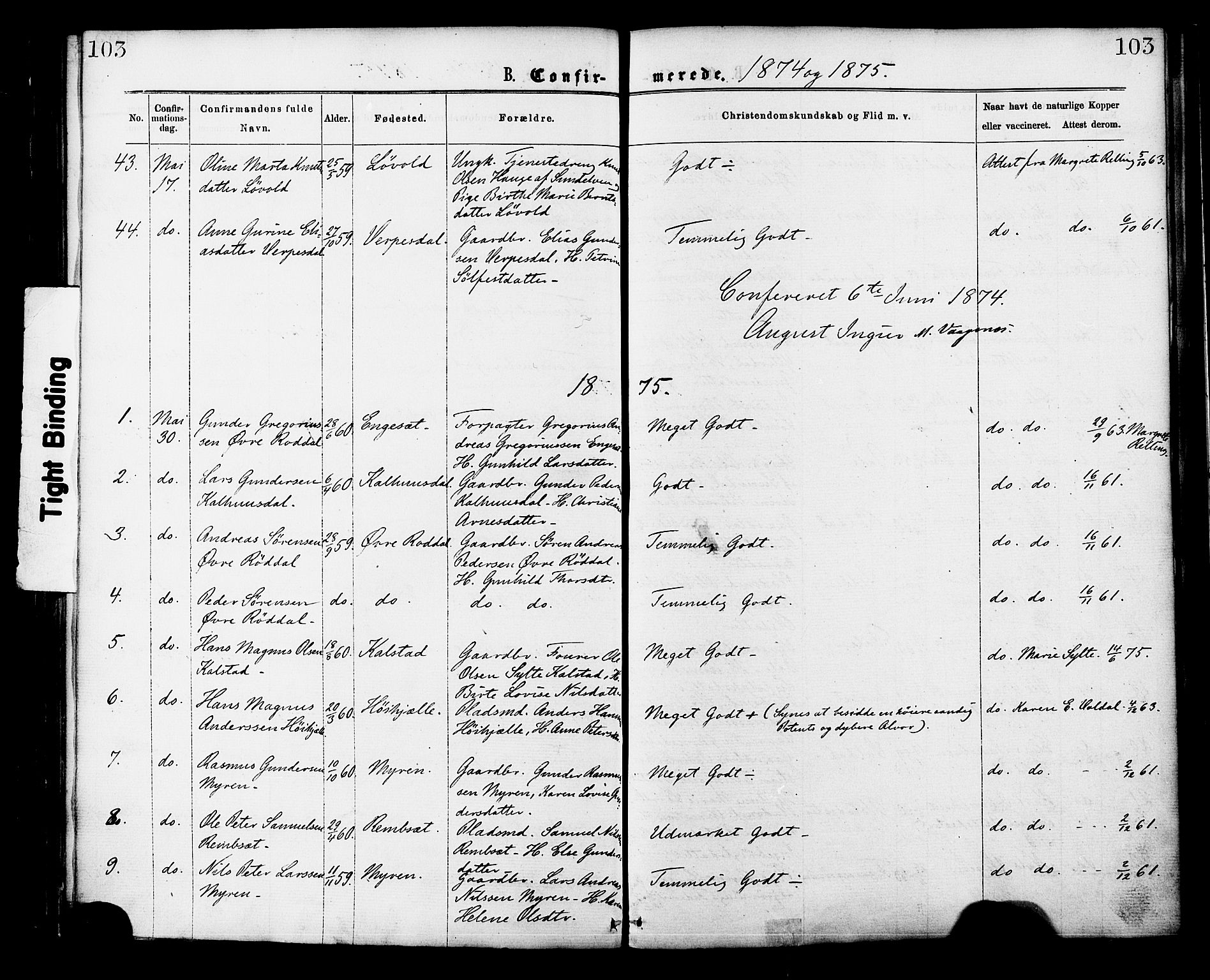 Ministerialprotokoller, klokkerbøker og fødselsregistre - Møre og Romsdal, SAT/A-1454/519/L0254: Parish register (official) no. 519A13, 1868-1883, p. 103
