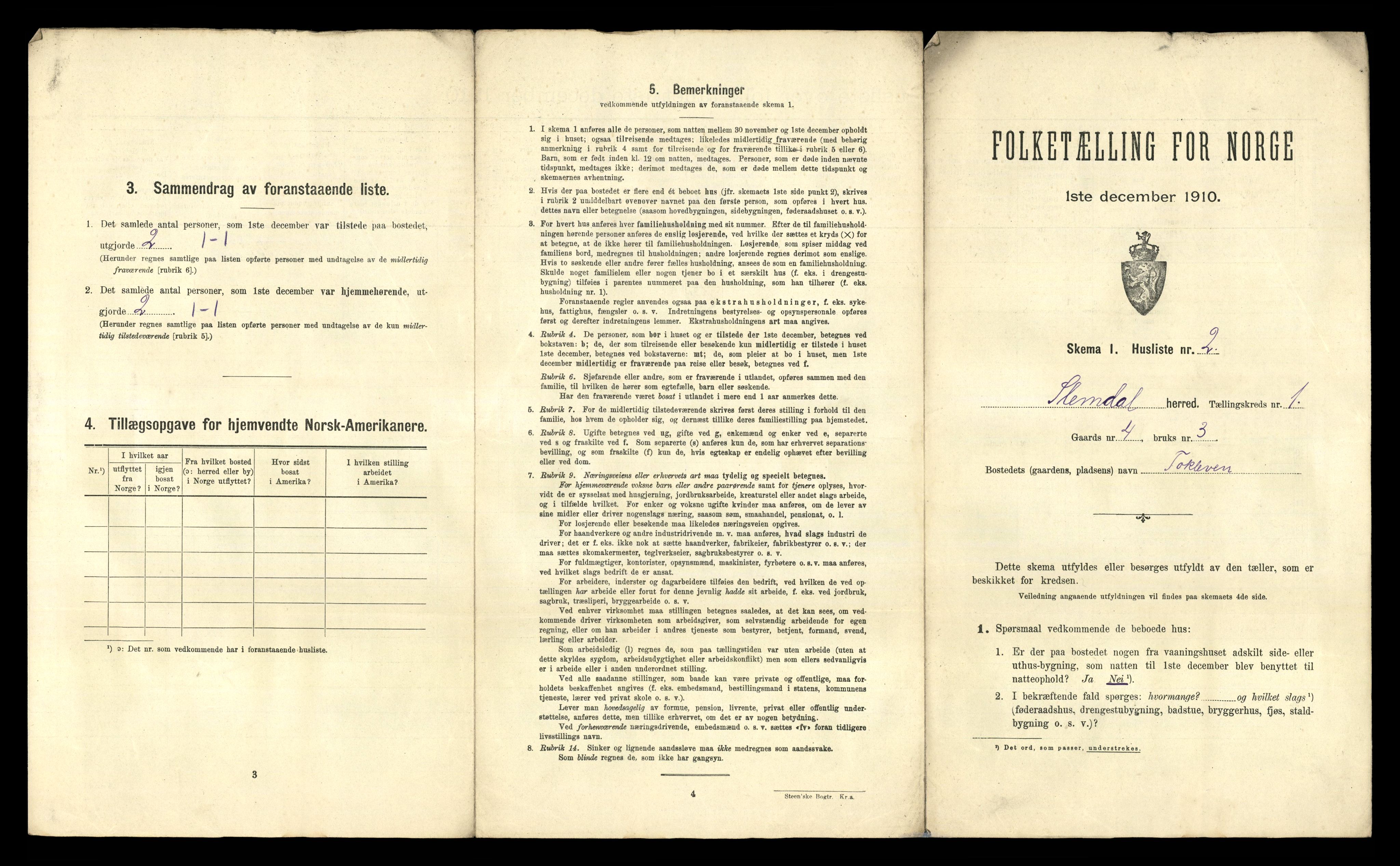 RA, 1910 census for Slemdal, 1910, p. 25