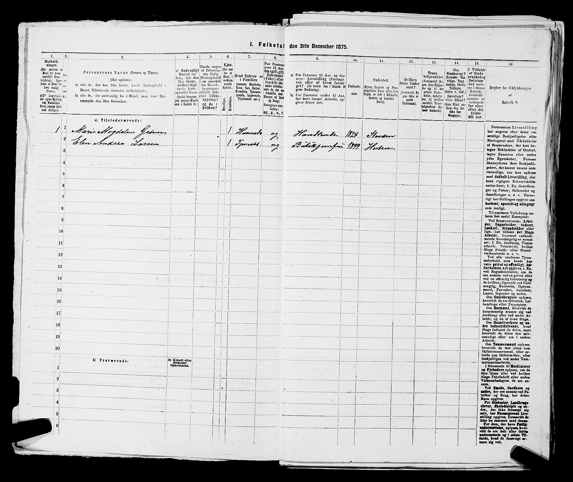 SAKO, 1875 census for 0798P Fredriksvern, 1875, p. 287