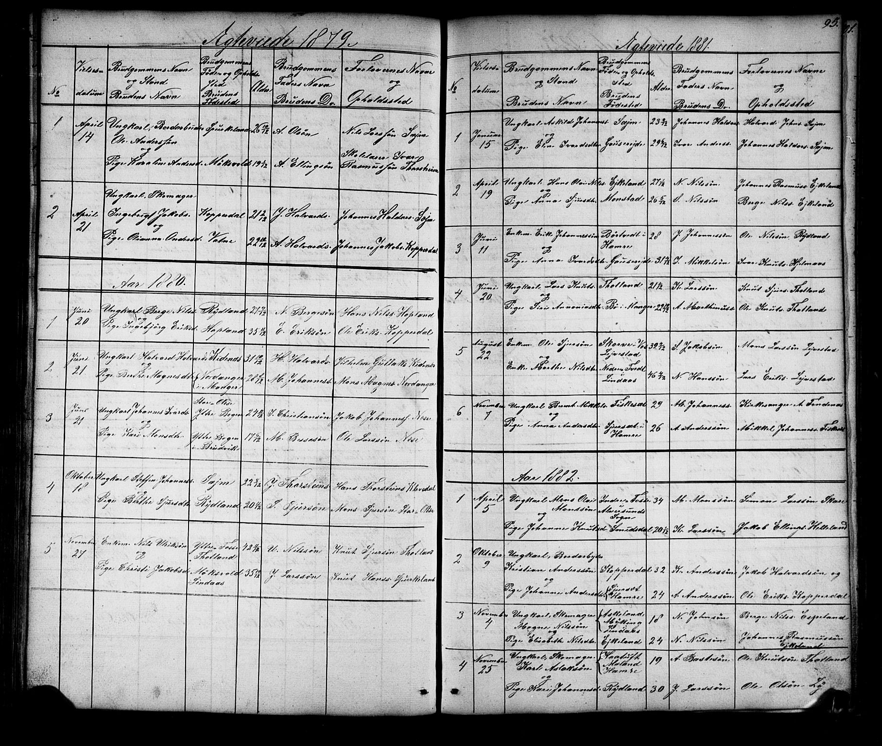 Alversund Sokneprestembete, SAB/A-73901/H/Ha/Hab: Parish register (copy) no. D 2, 1851-1889, p. 95