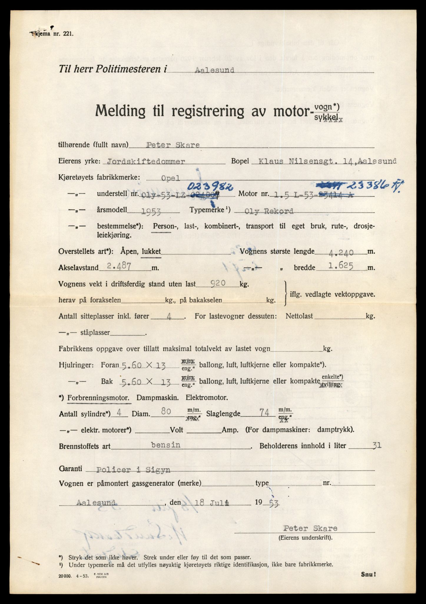 Møre og Romsdal vegkontor - Ålesund trafikkstasjon, AV/SAT-A-4099/F/Fe/L0044: Registreringskort for kjøretøy T 14205 - T 14319, 1927-1998, p. 708