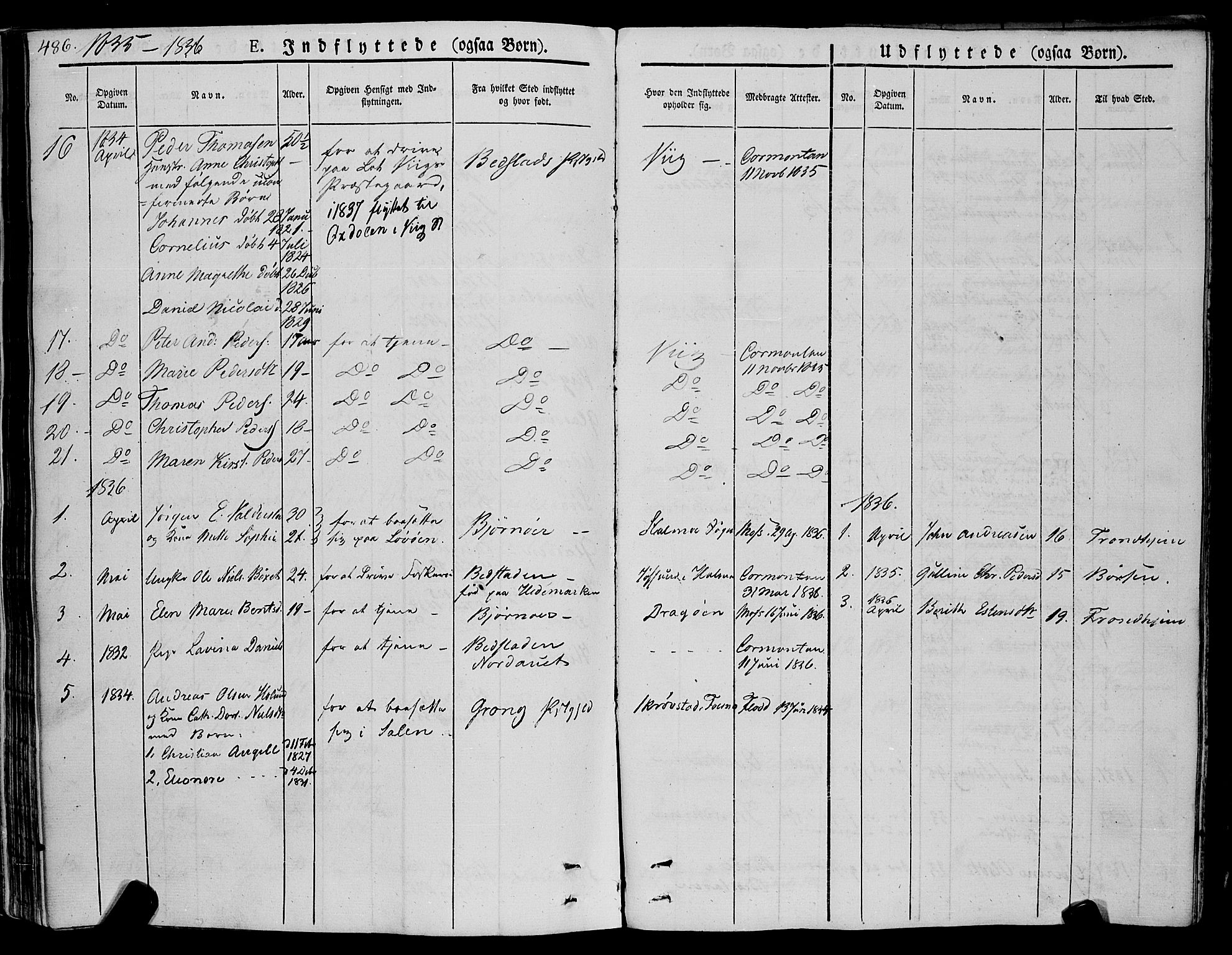 Ministerialprotokoller, klokkerbøker og fødselsregistre - Nord-Trøndelag, SAT/A-1458/773/L0614: Parish register (official) no. 773A05, 1831-1856, p. 486
