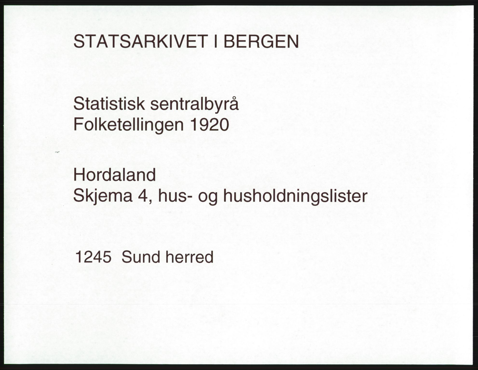 SAB, 1920 census for Sund, 1920, p. 36