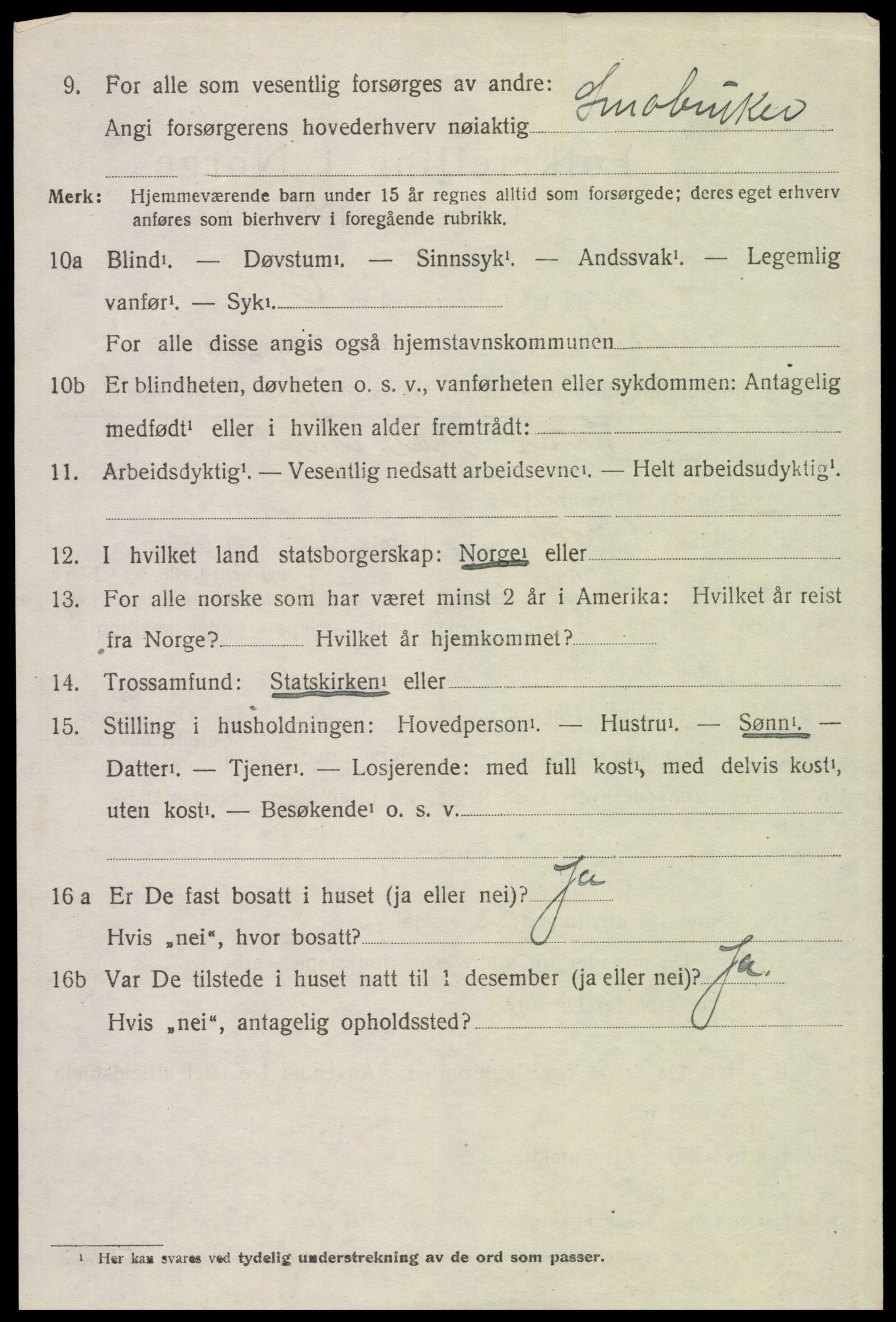 SAH, 1920 census for Trysil, 1920, p. 10178