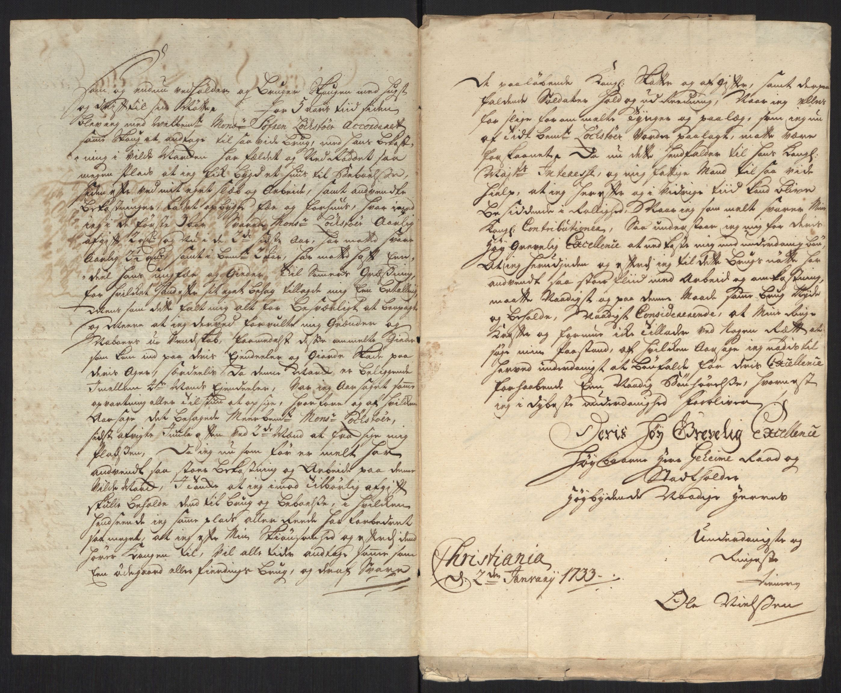 Stattholderembetet 1572-1771, AV/RA-EA-2870/Ef/L0107: Brev fra embetsmenn og andre, 1733-1734, p. 3