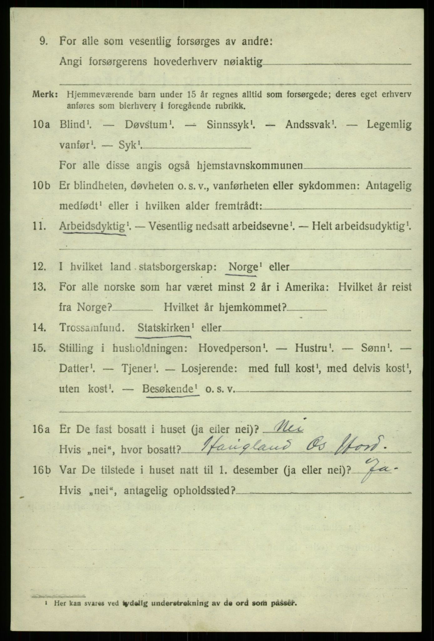 SAB, 1920 census for Os, 1920, p. 3661