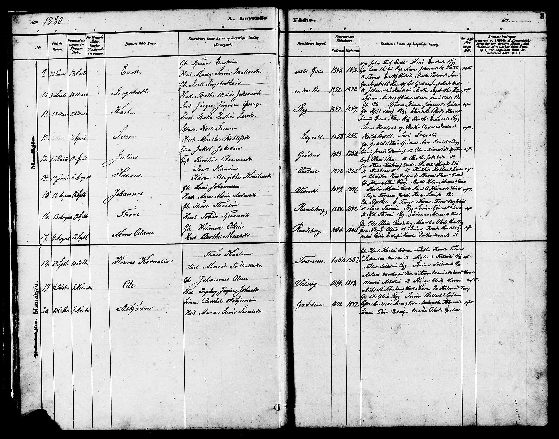 Hetland sokneprestkontor, SAST/A-101826/30/30BB/L0006: Parish register (copy) no. B 6, 1878-1921, p. 8