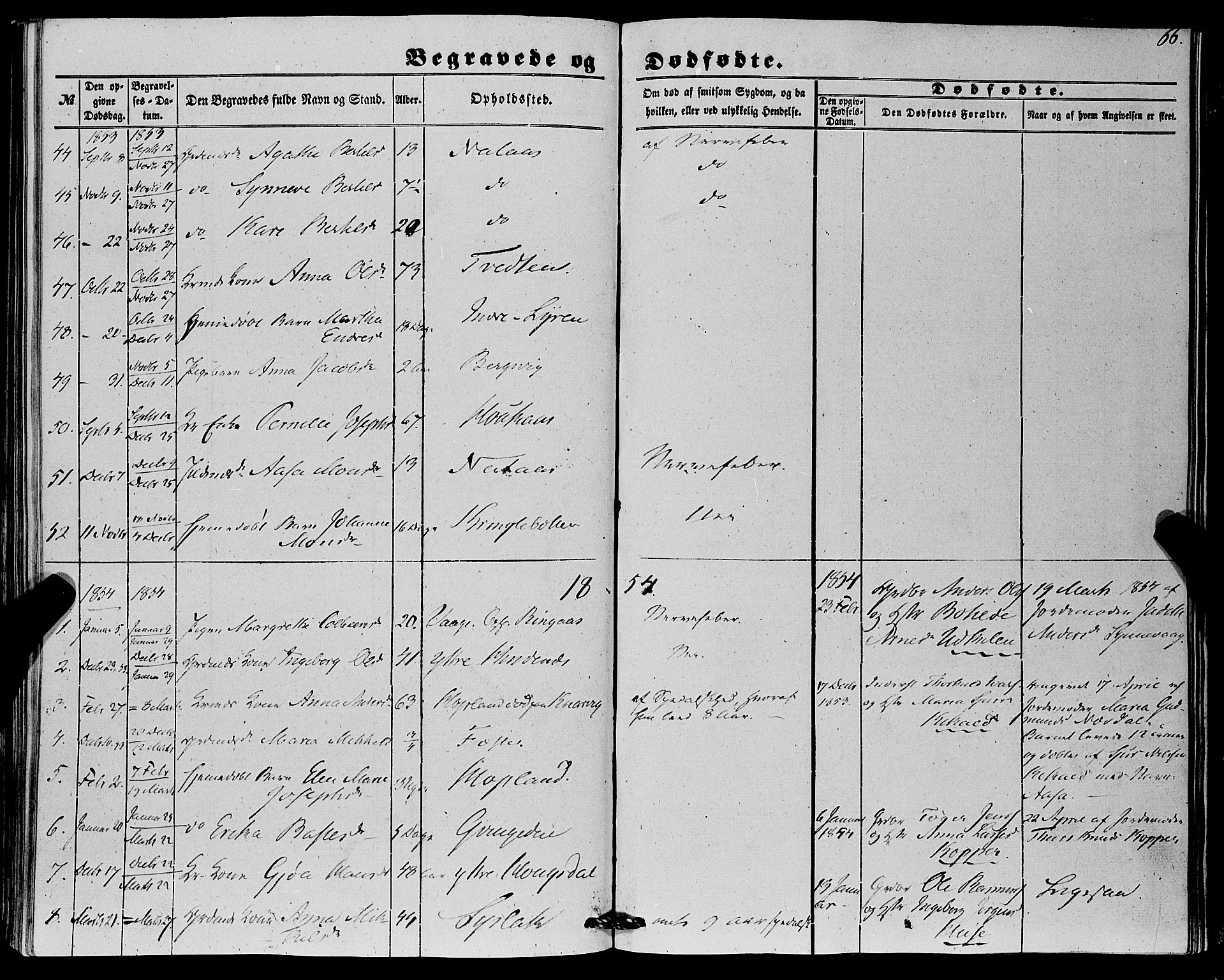 Lindås Sokneprestembete, SAB/A-76701/H/Haa: Parish register (official) no. A 15, 1848-1862, p. 66