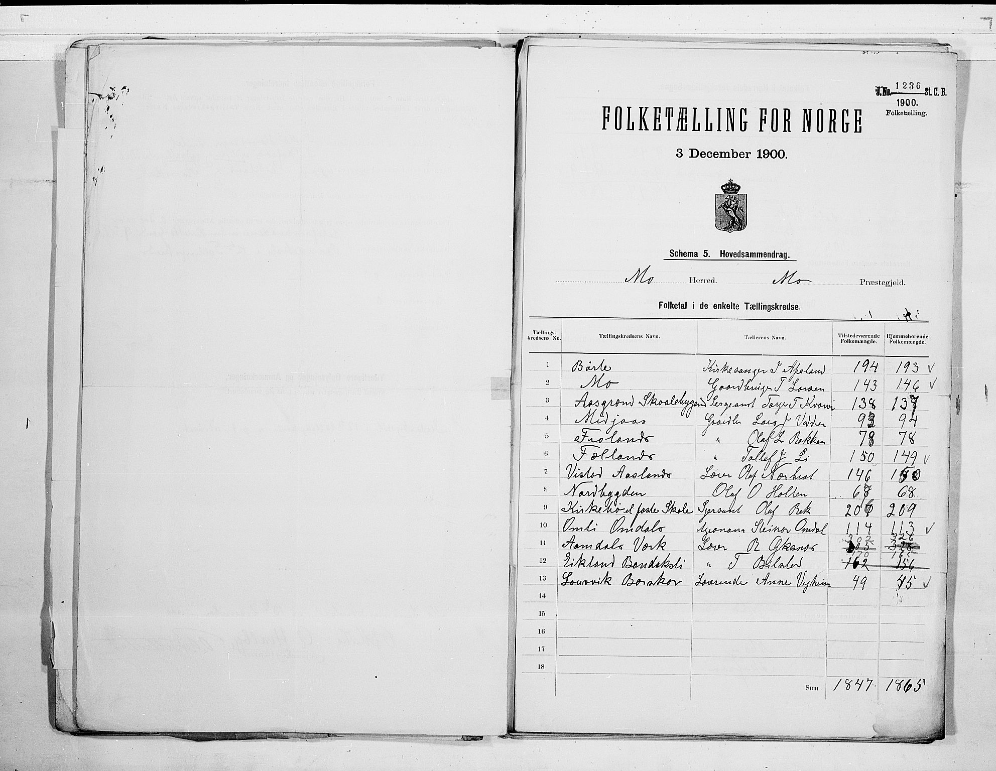 SAKO, 1900 census for Mo, 1900, p. 4