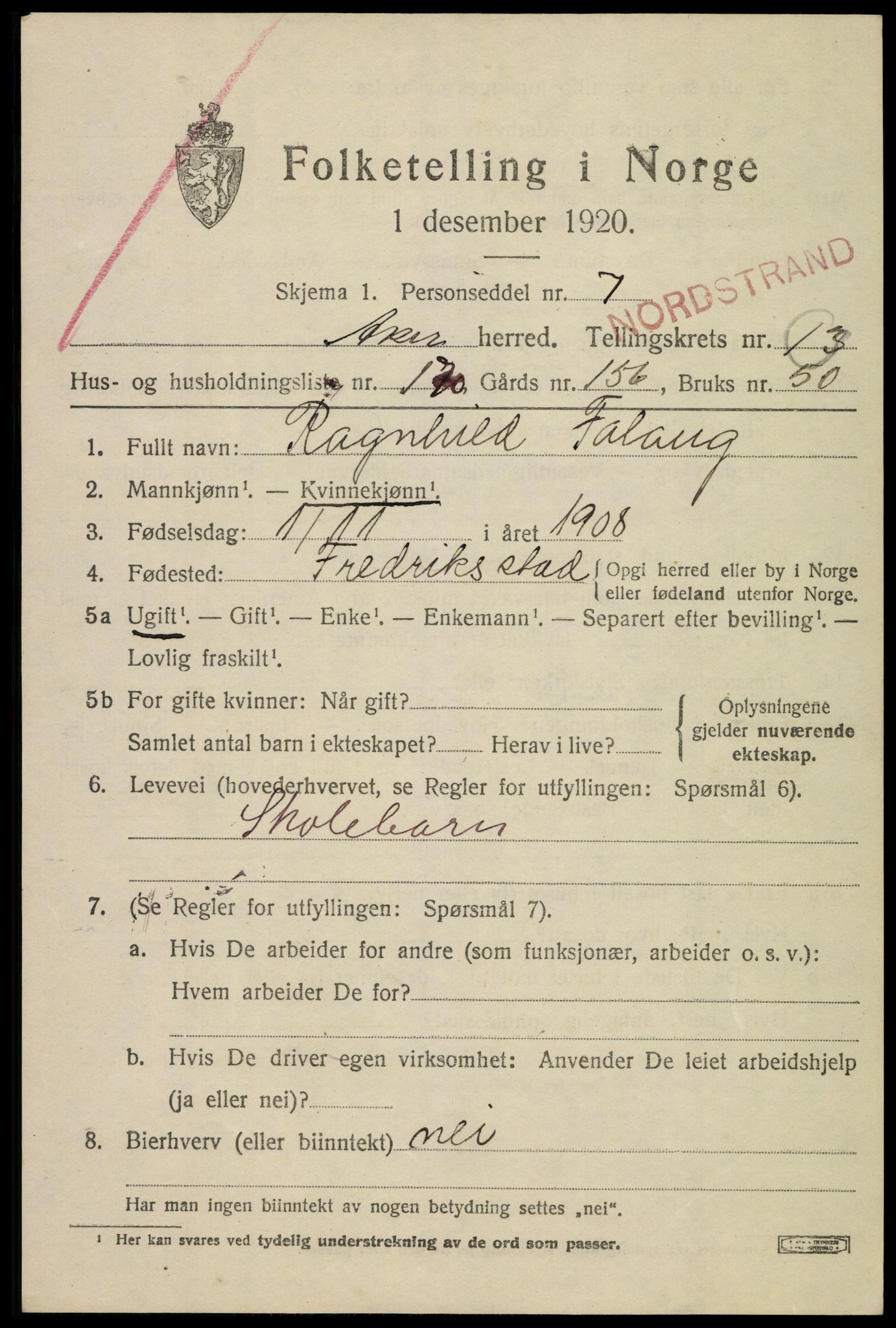 SAO, 1920 census for Aker, 1920, p. 81640