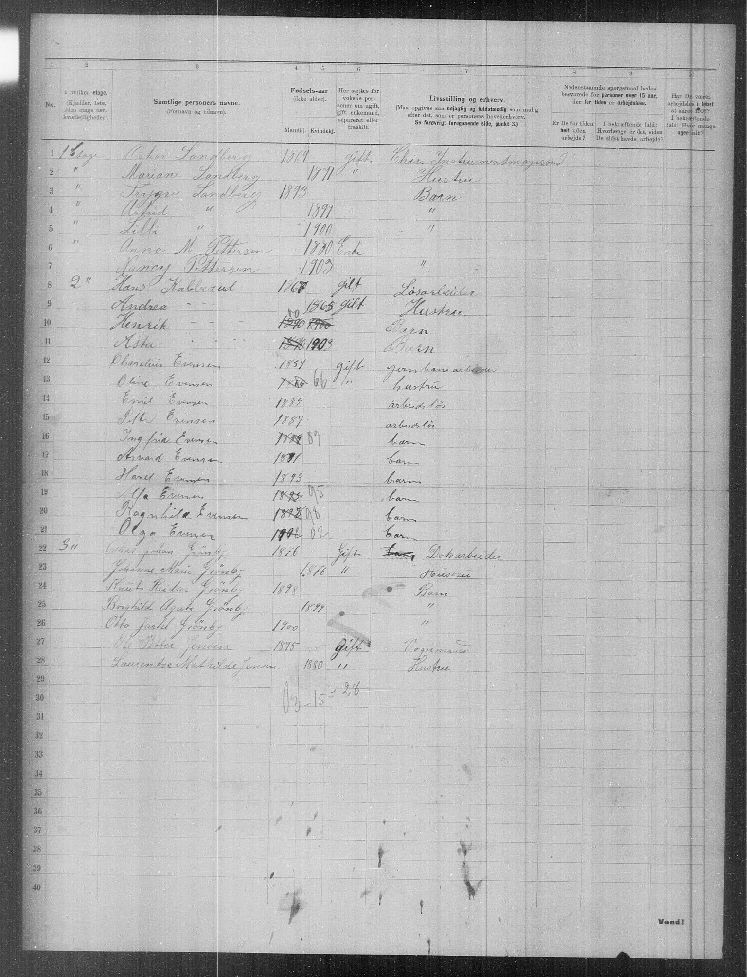 OBA, Municipal Census 1903 for Kristiania, 1903, p. 7280