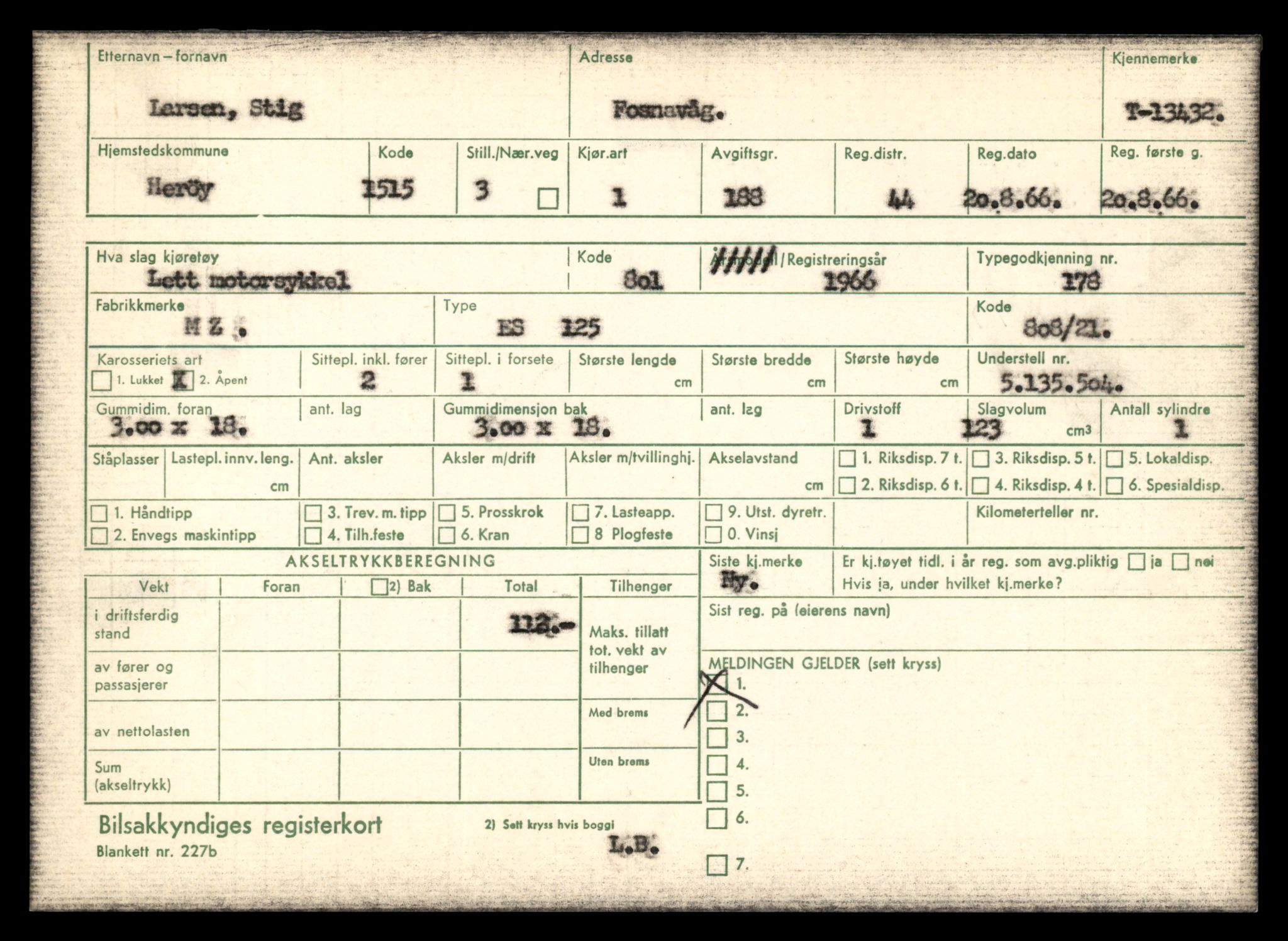 Møre og Romsdal vegkontor - Ålesund trafikkstasjon, SAT/A-4099/F/Fe/L0039: Registreringskort for kjøretøy T 13361 - T 13530, 1927-1998, p. 1215