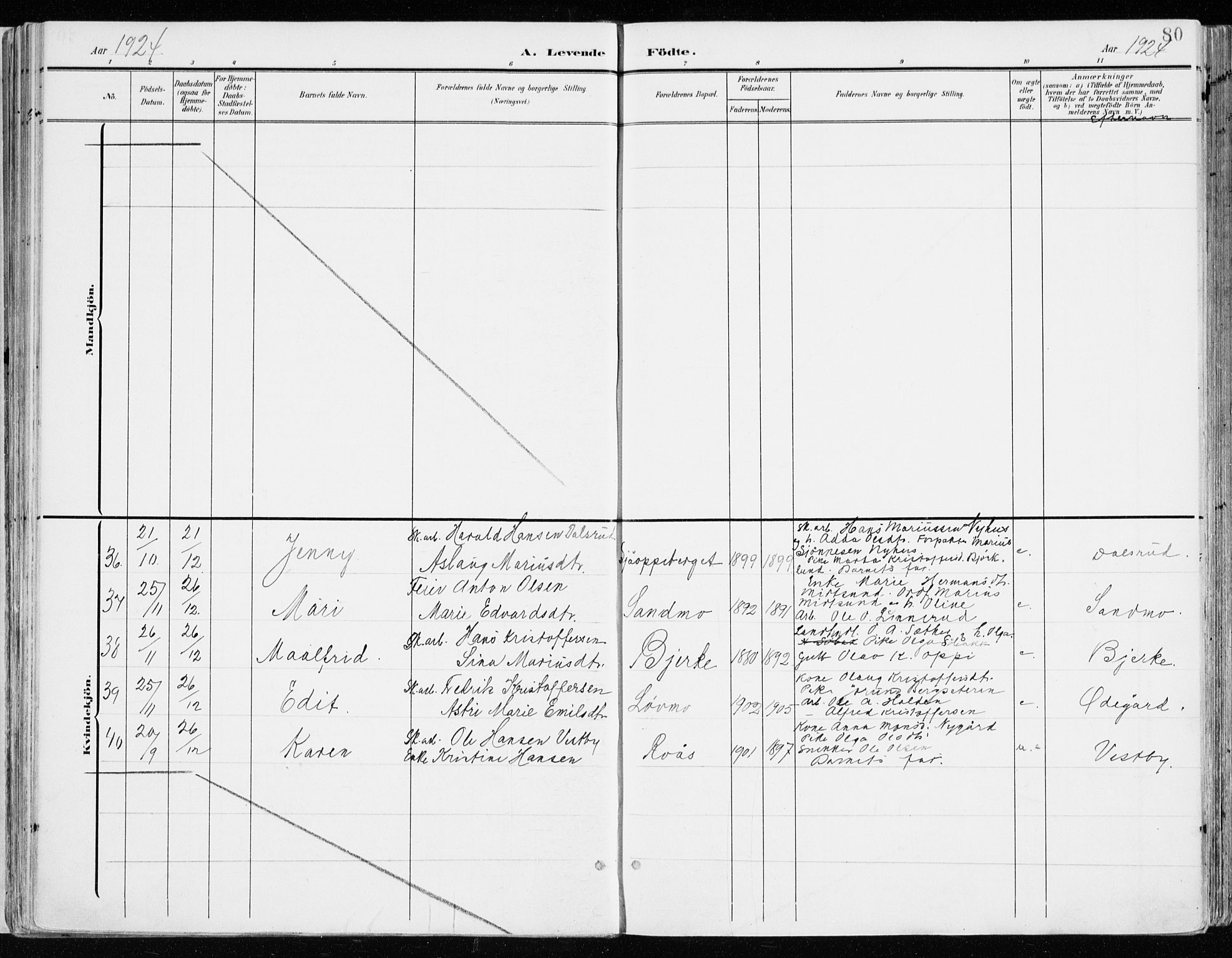 Nord-Odal prestekontor, AV/SAH-PREST-032/H/Ha/Haa/L0009: Parish register (official) no. 9, 1902-1926, p. 80