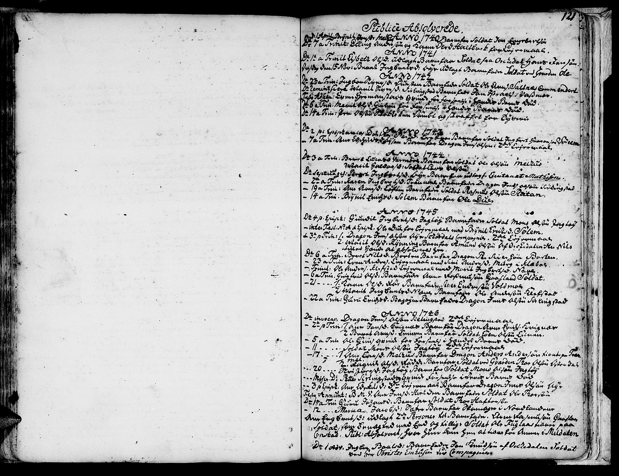 Ministerialprotokoller, klokkerbøker og fødselsregistre - Sør-Trøndelag, SAT/A-1456/691/L1057: Parish register (official) no. 691A01 /1, 1740-1767, p. 121
