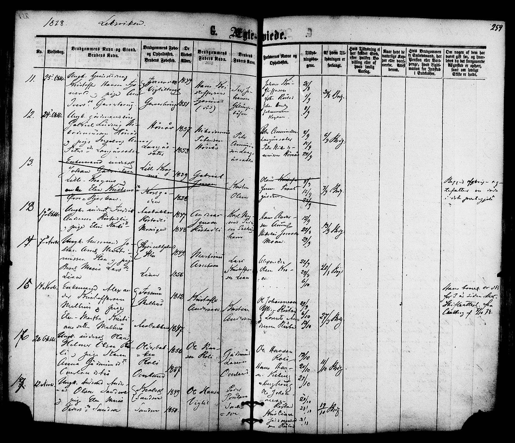 Ministerialprotokoller, klokkerbøker og fødselsregistre - Nord-Trøndelag, SAT/A-1458/701/L0009: Parish register (official) no. 701A09 /1, 1864-1882, p. 259