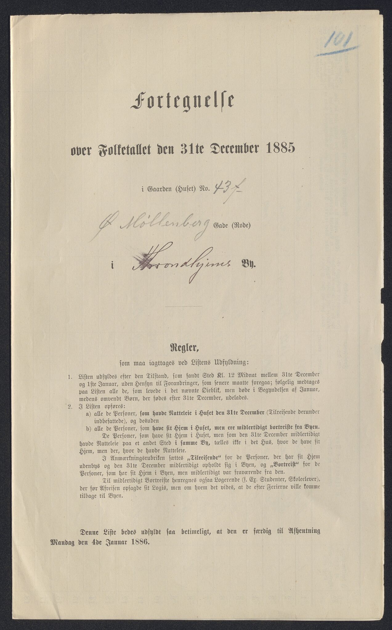 SAT, 1885 census for 1601 Trondheim, 1885, p. 2295