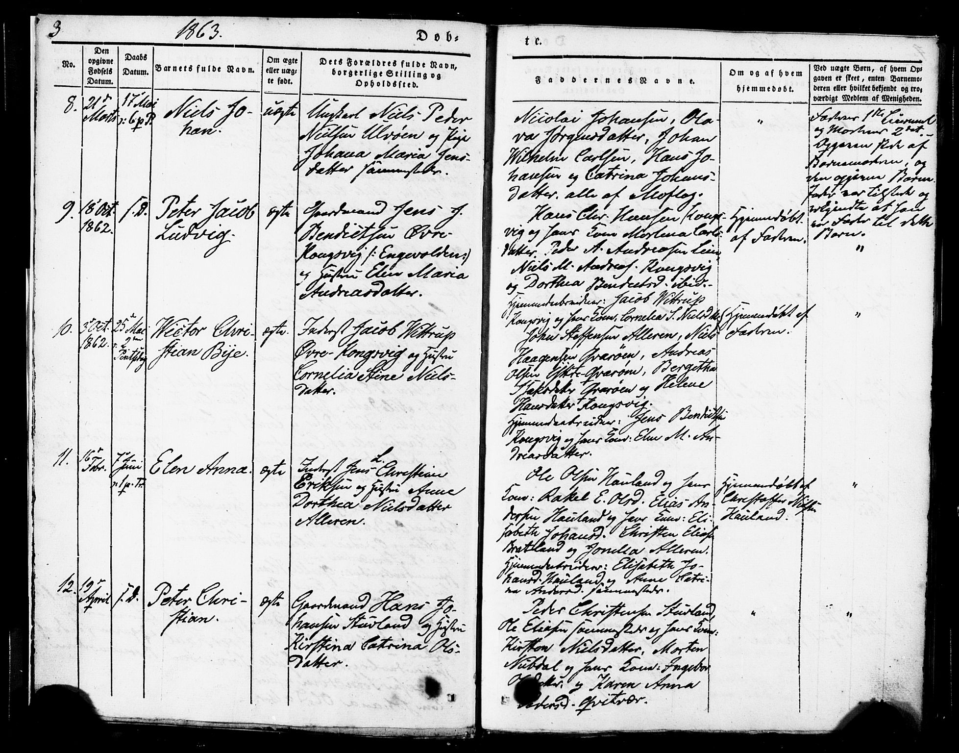 Ministerialprotokoller, klokkerbøker og fødselsregistre - Nordland, SAT/A-1459/839/L0567: Parish register (official) no. 839A04, 1863-1879, p. 3