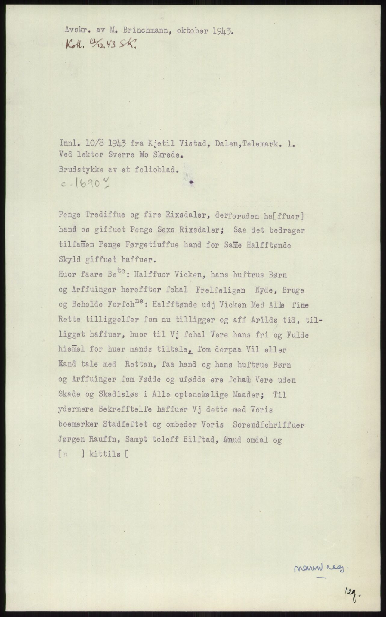 Samlinger til kildeutgivelse, Diplomavskriftsamlingen, RA/EA-4053/H/Ha, p. 3930