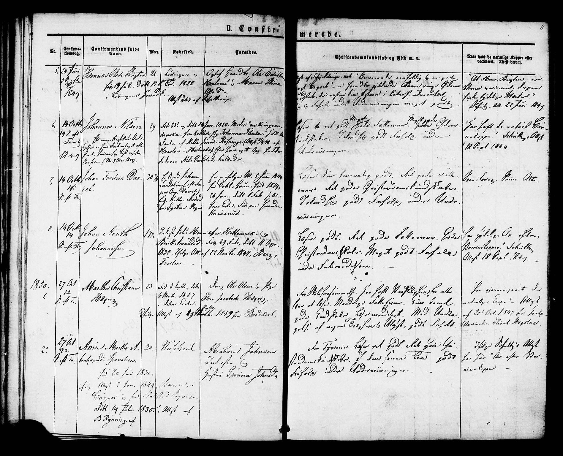 Ministerialprotokoller, klokkerbøker og fødselsregistre - Sør-Trøndelag, SAT/A-1456/624/L0480: Parish register (official) no. 624A01, 1841-1864, p. 11
