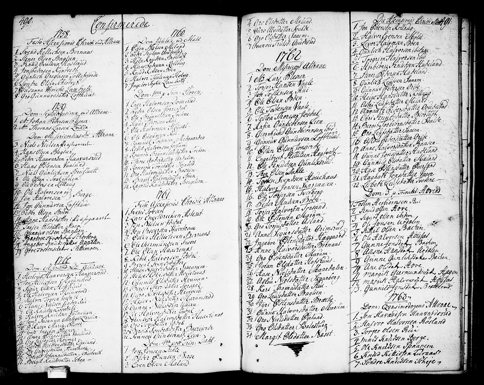 Tinn kirkebøker, SAKO/A-308/F/Fa/L0002: Parish register (official) no. I 2, 1757-1810, p. 490-491