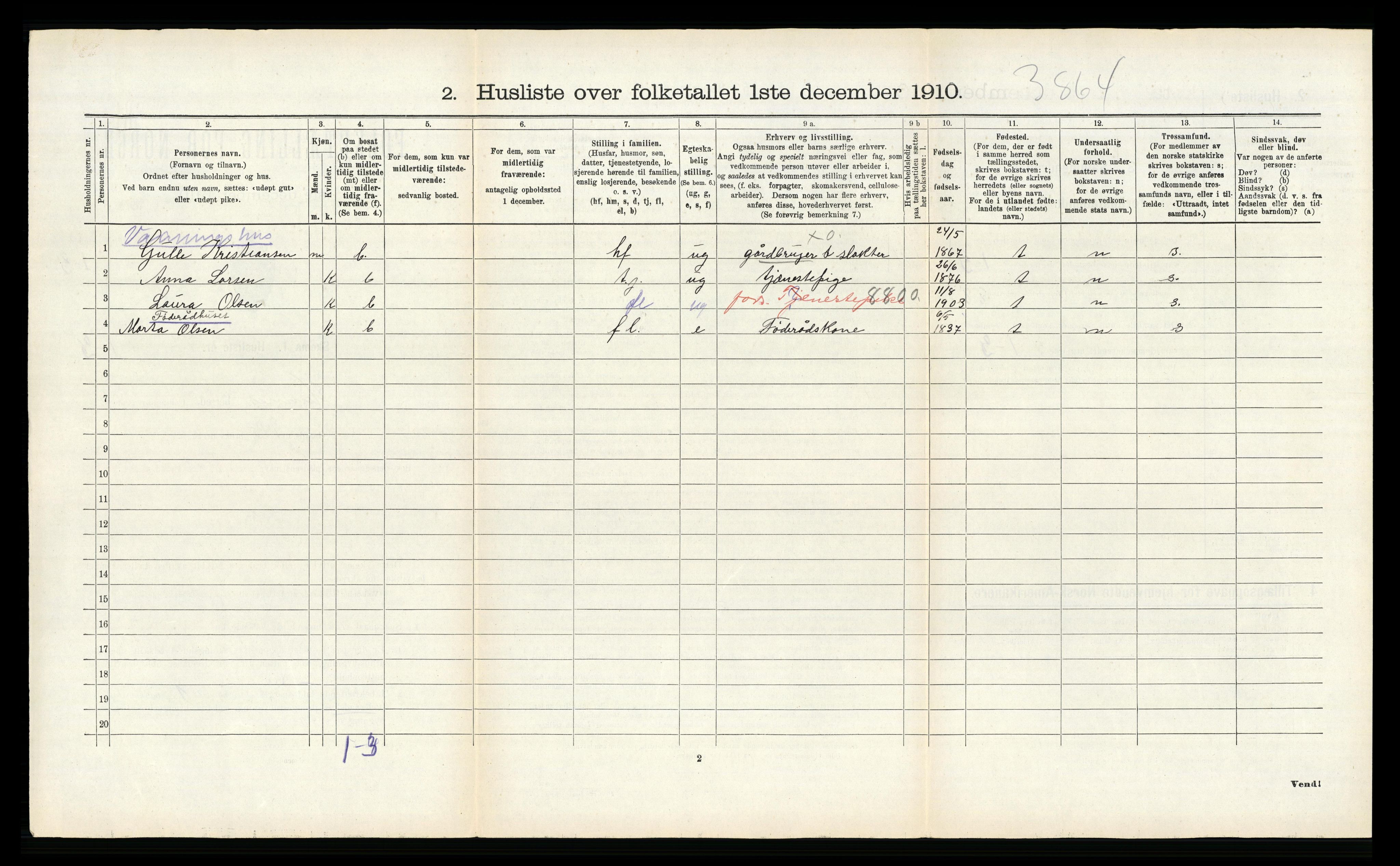 RA, 1910 census for Hemnes, 1910, p. 1415