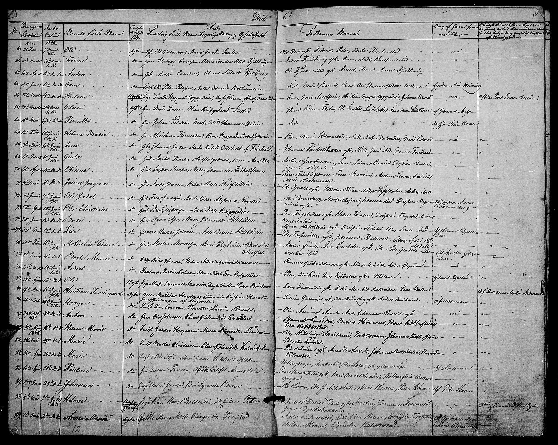 Østre Toten prestekontor, AV/SAH-PREST-104/H/Ha/Hab/L0003: Parish register (copy) no. 3, 1848-1857, p. 3