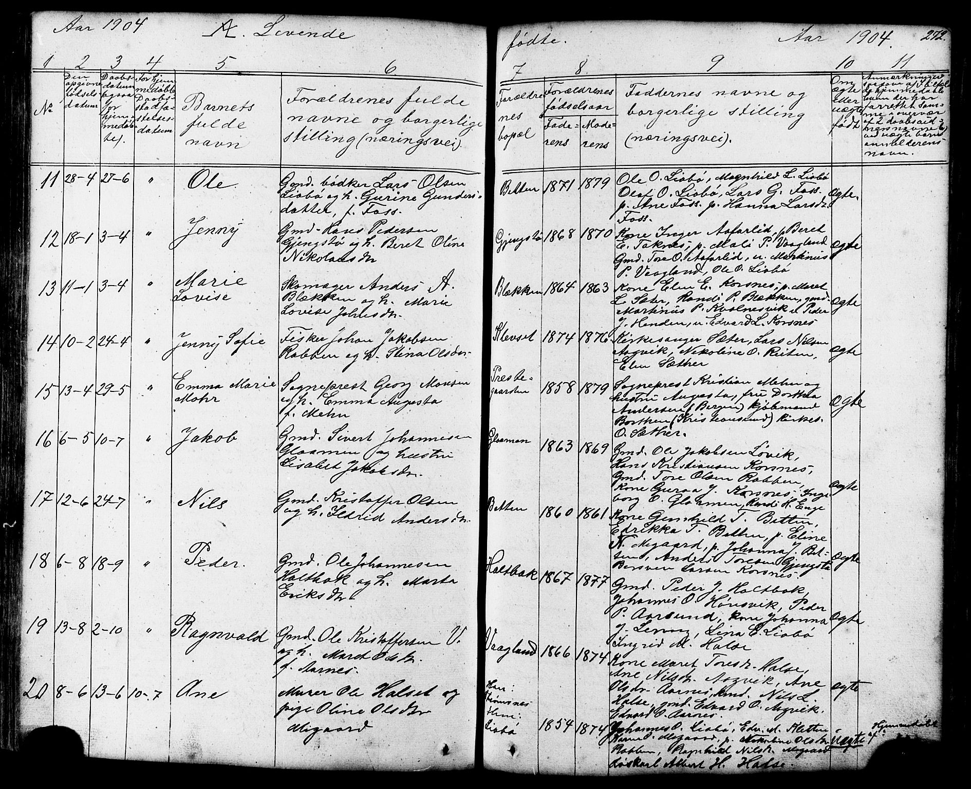 Ministerialprotokoller, klokkerbøker og fødselsregistre - Møre og Romsdal, AV/SAT-A-1454/576/L0890: Parish register (copy) no. 576C01, 1837-1908, p. 272