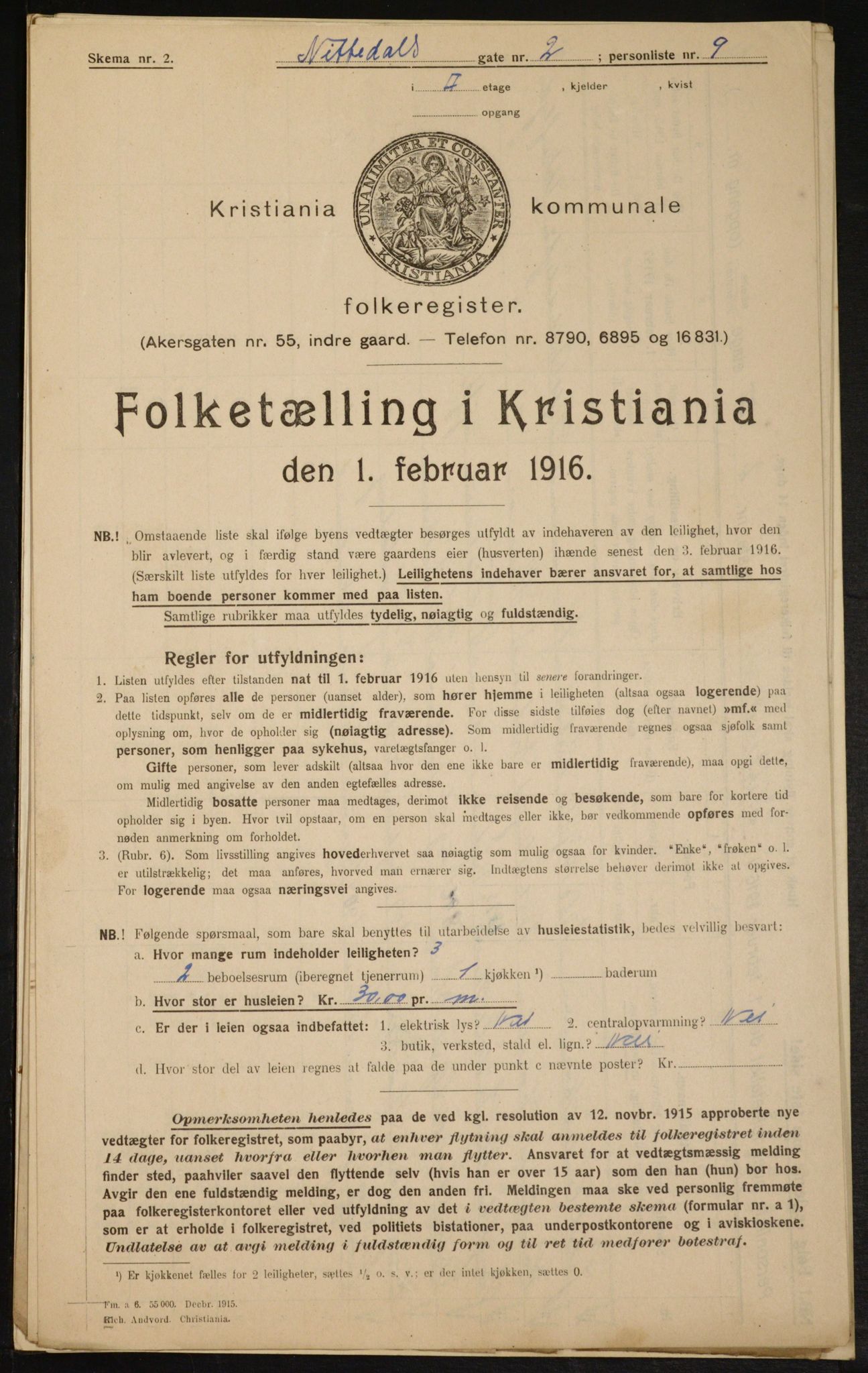 OBA, Municipal Census 1916 for Kristiania, 1916, p. 72992