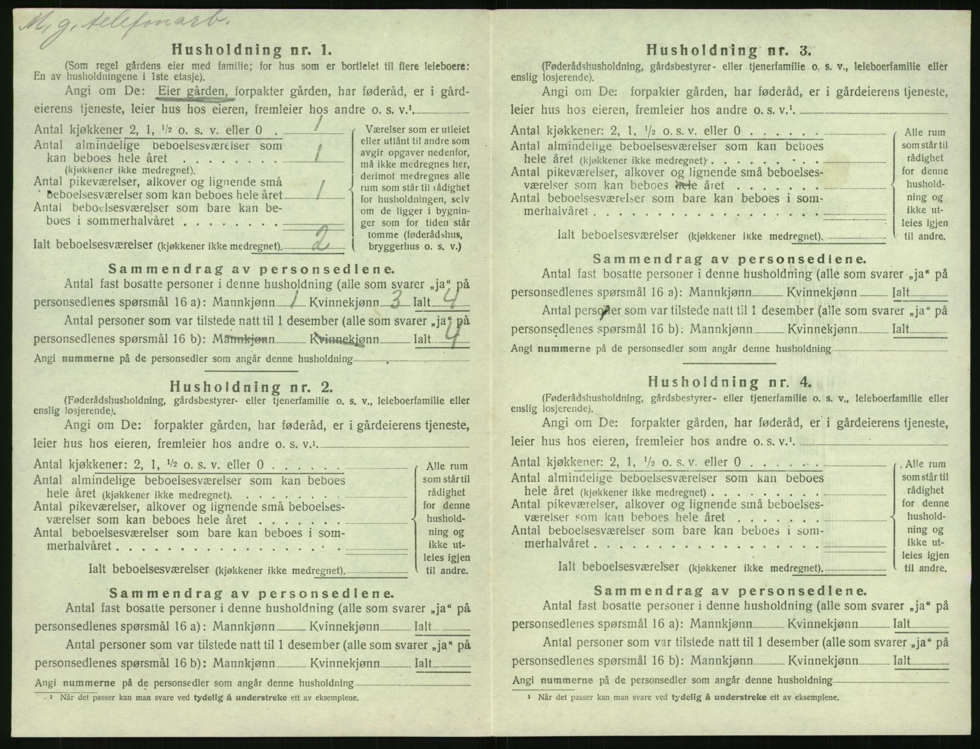 SAK, 1920 census for Øyestad, 1920, p. 1709