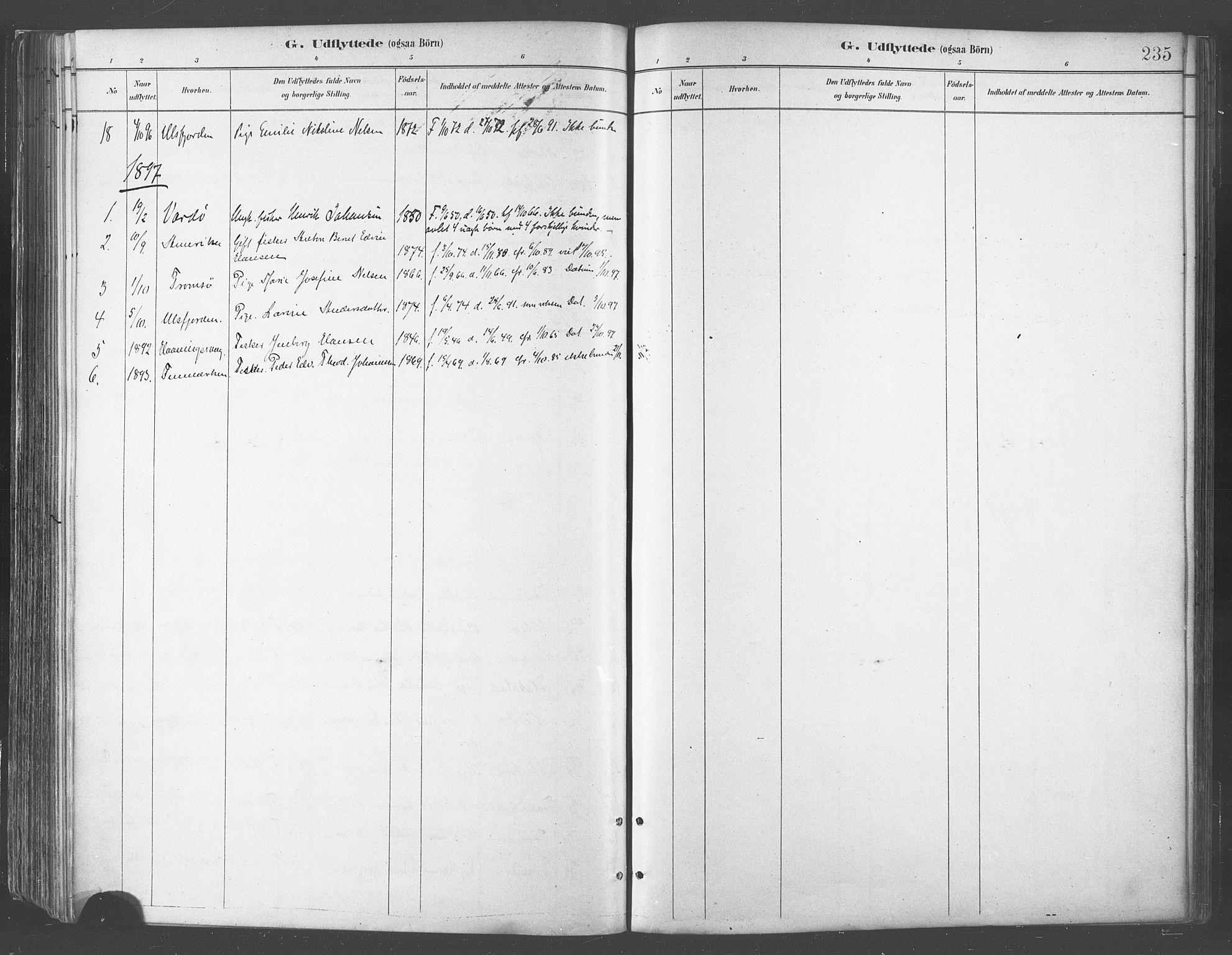 Balsfjord sokneprestembete, SATØ/S-1303/G/Ga/L0005kirke: Parish register (official) no. 5, 1884-1897, p. 235