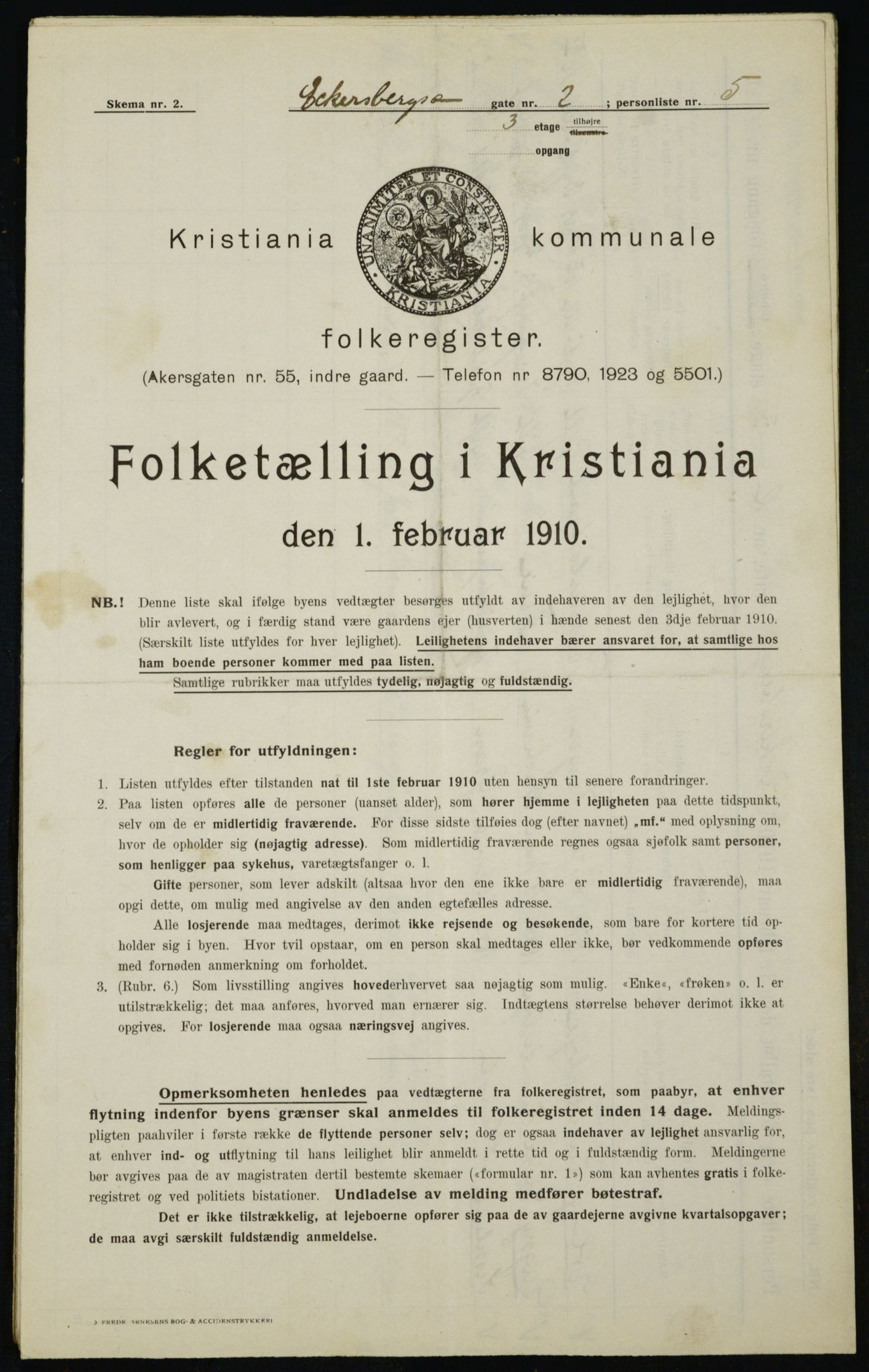 OBA, Municipal Census 1910 for Kristiania, 1910, p. 17269